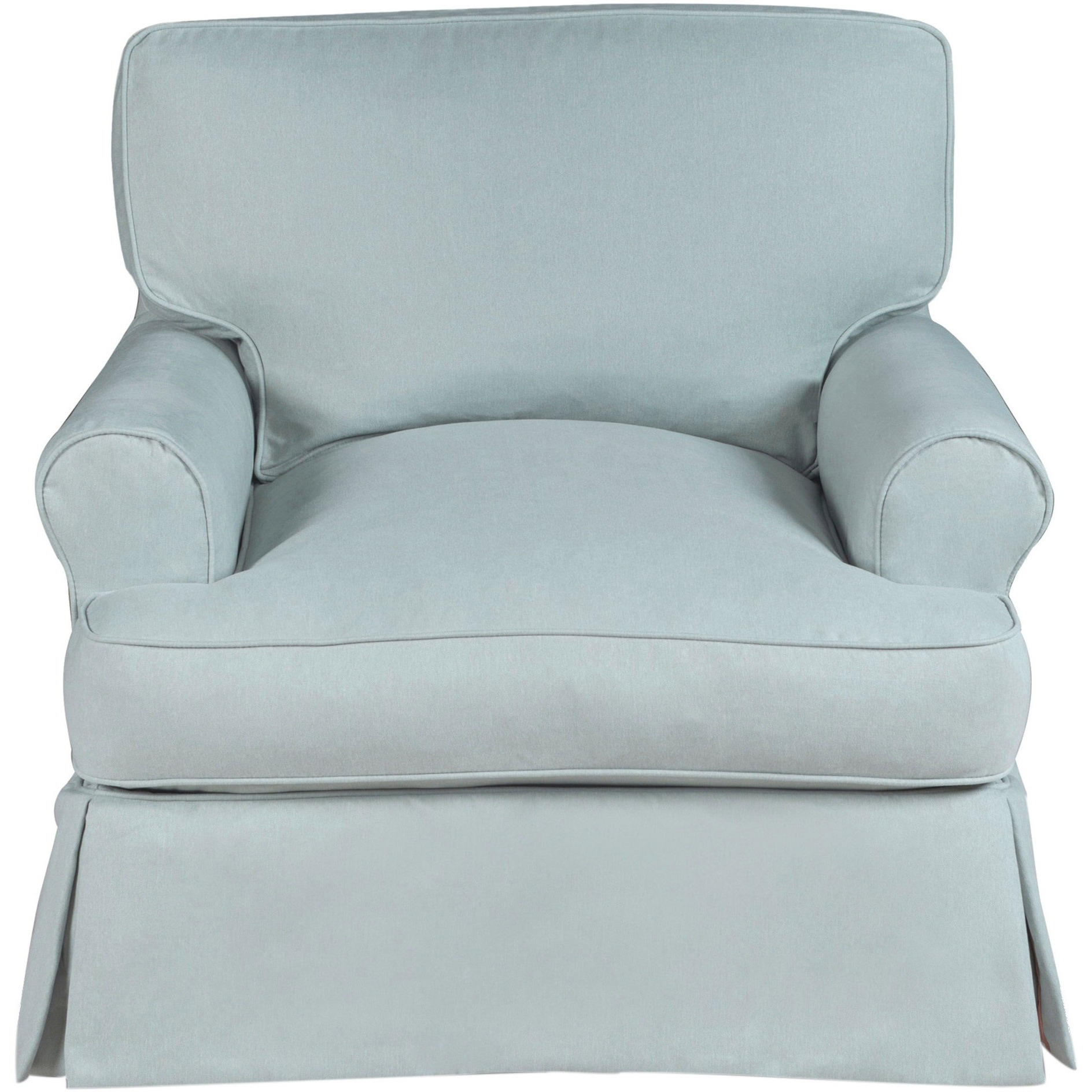 Sunset Trading Horizon Slipcovered T-Cushion Chair | Stain Resistant Performance Fabric | Ocean Blue