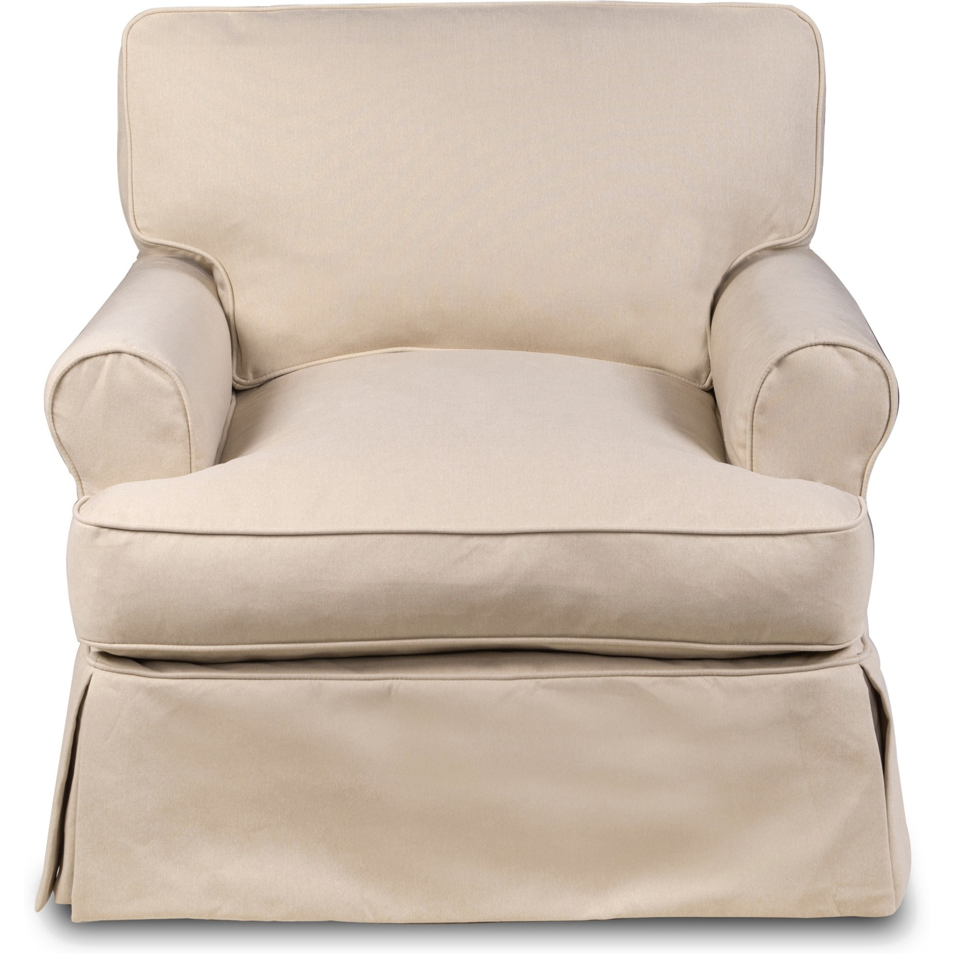 Sunset Trading Horizon Slipcovered T-Cushion Chair | Stain Resistant Performance Fabric | Tan