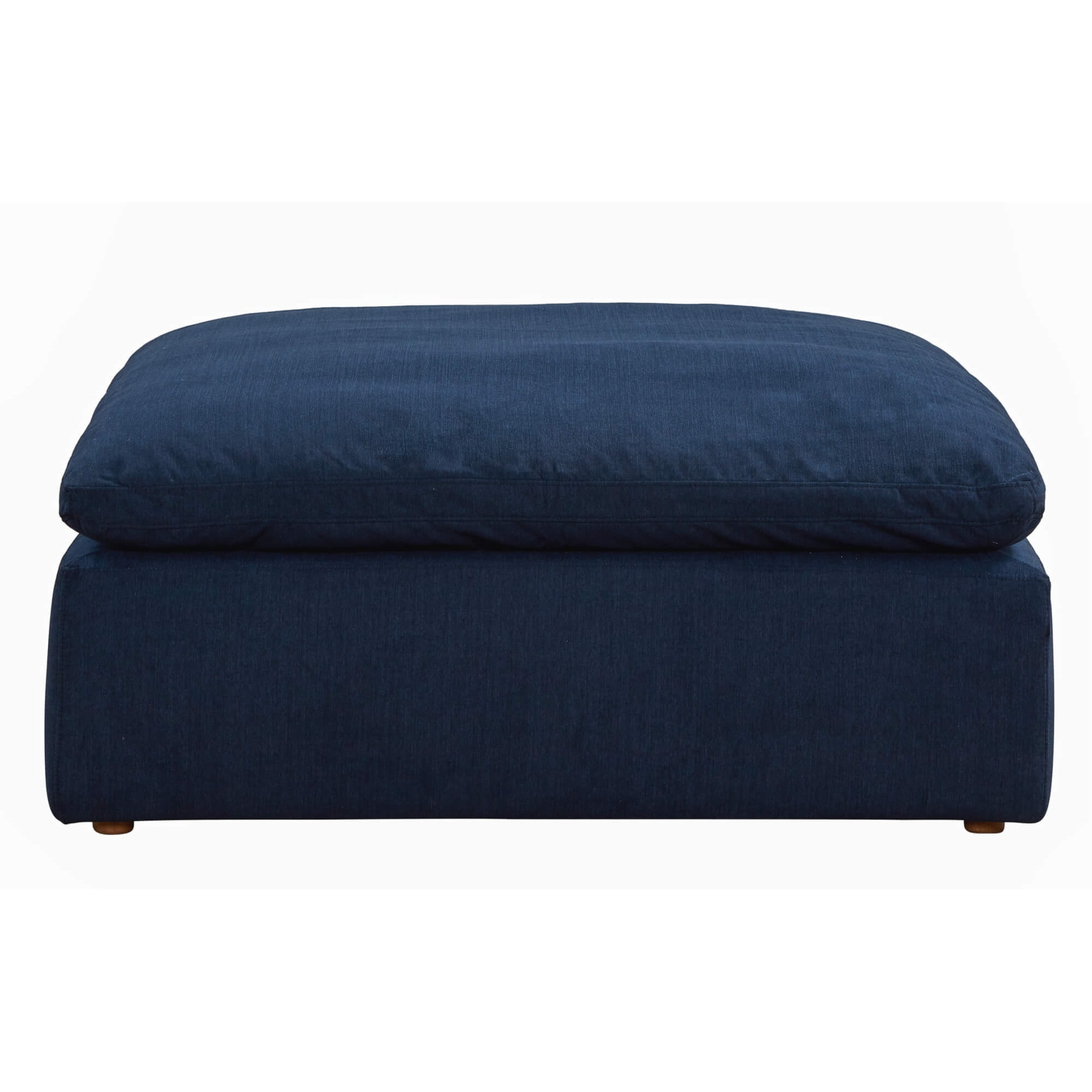 Sunset Trading Contemporary Puff Collection 44" Square Slipcovered Sectional Modular Ottoman, Performance Fabric Washable Water-Resistant Stain-Proof, Oversized Down Filled Large Sofa Footrest, Navy Blue