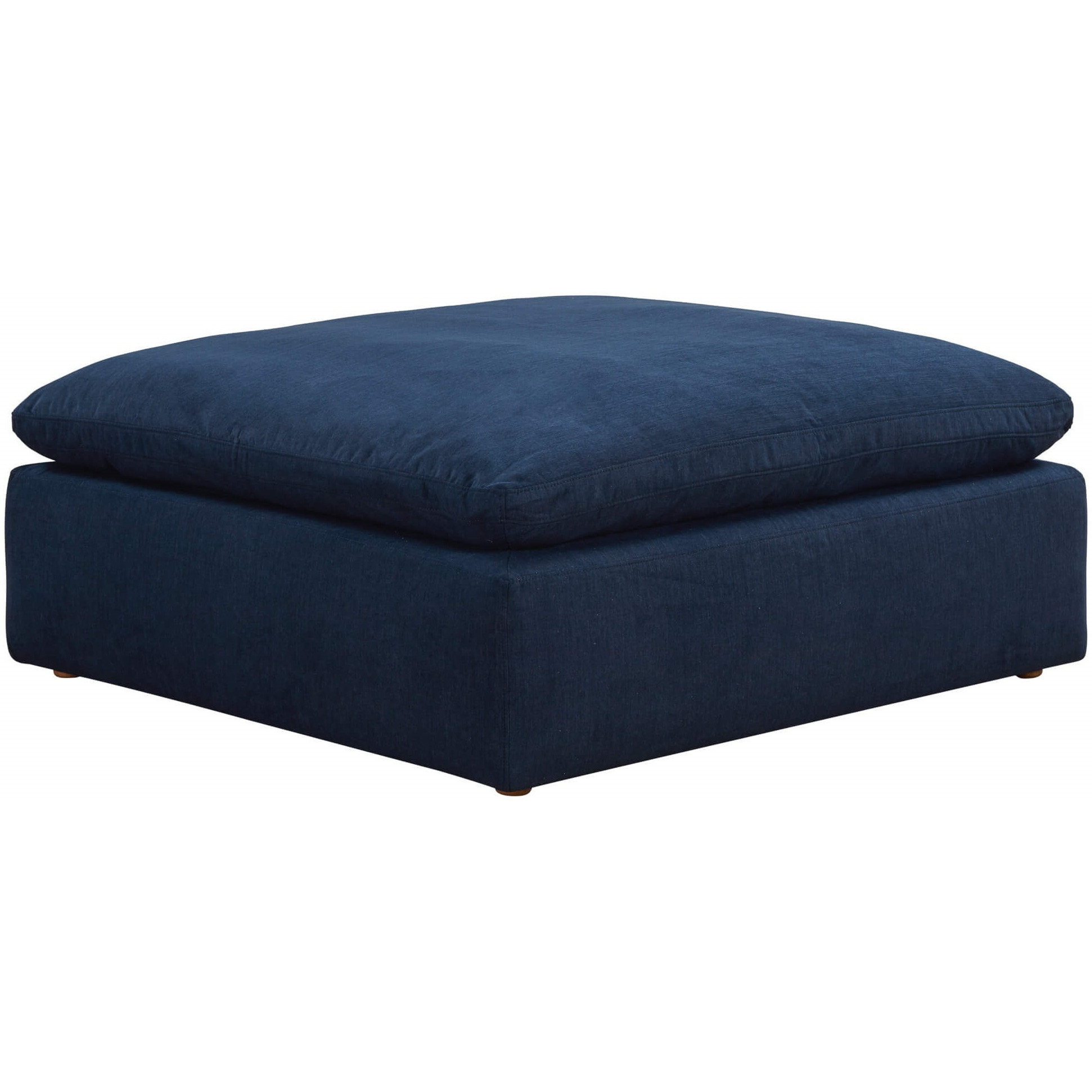 Sunset Trading Contemporary Puff Collection Slipcover Only for 44" Square Modular Ottoman, Performance Fabric Washable Water-Resistant Stain-Proof, Oversized Large Sofa Footrest Cover, Navy Blue