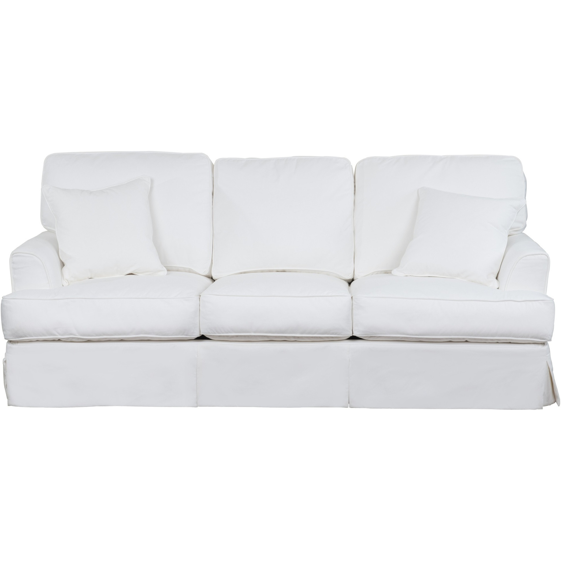 Sunset Trading Ariana Slipcovered Sofa | Stain Resistant Performance Fabric | White