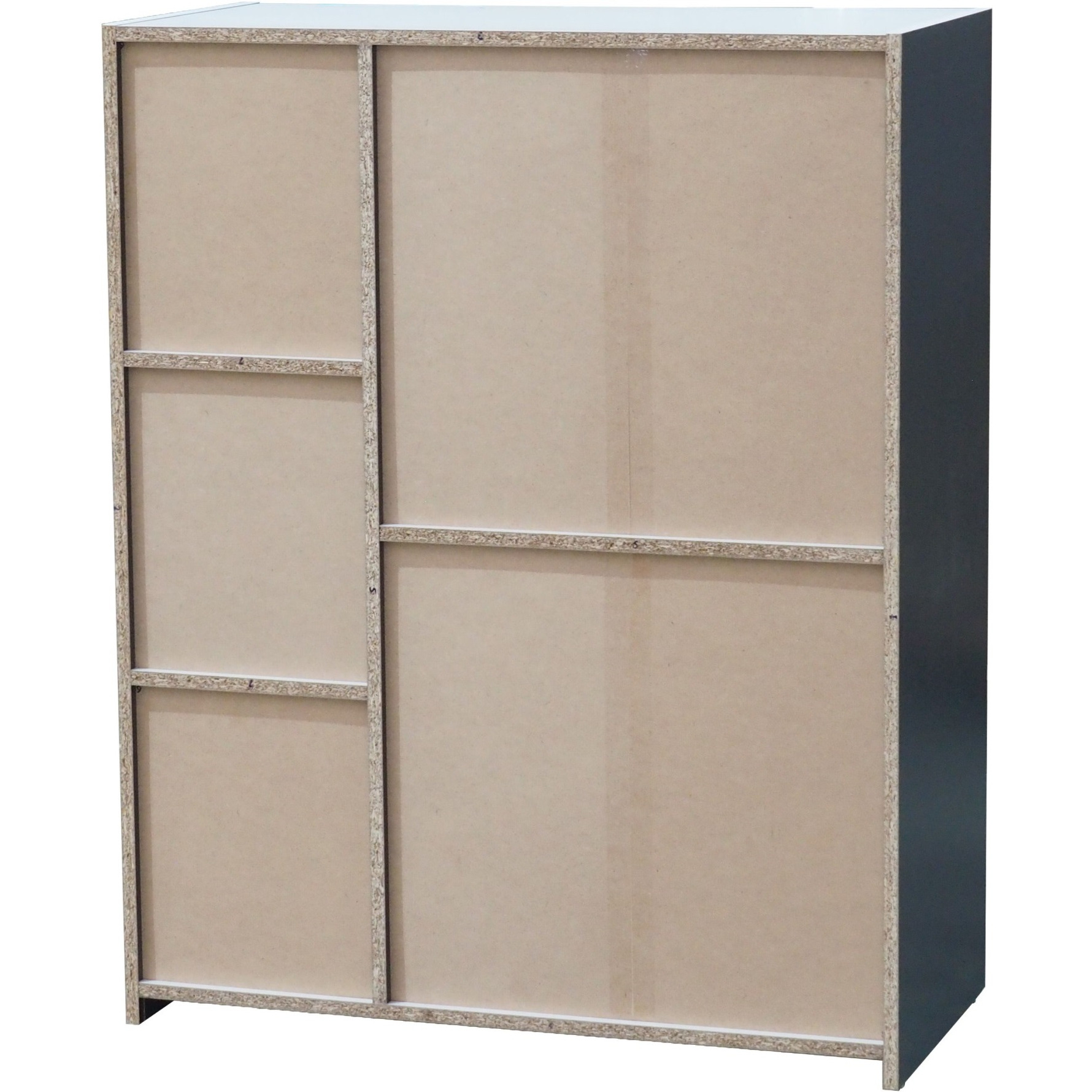 Sorkin Five Open Cube Wooden Bookcase Organizer, Gray, White & Oak