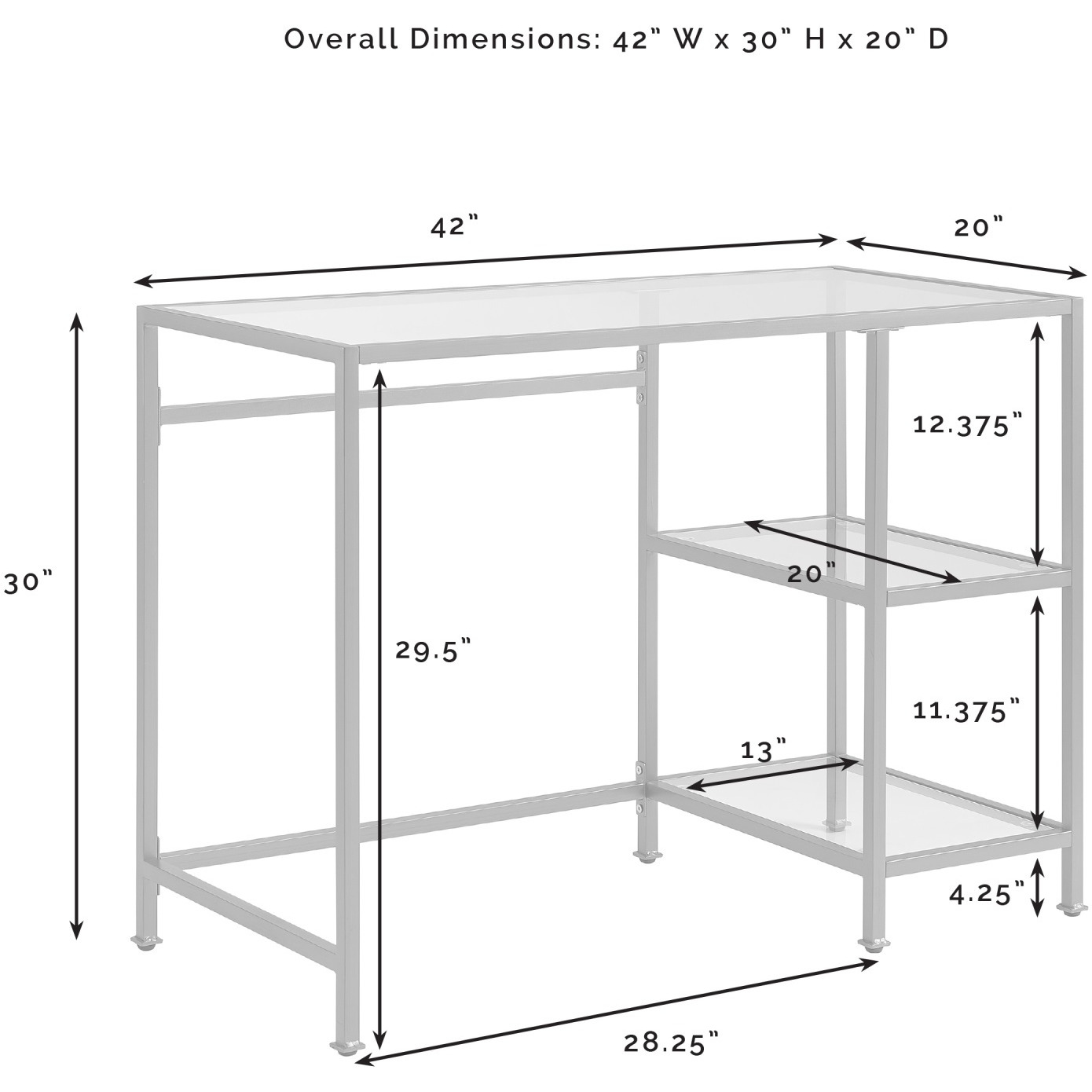 Aimee 3Pc Desk & Etagere Set