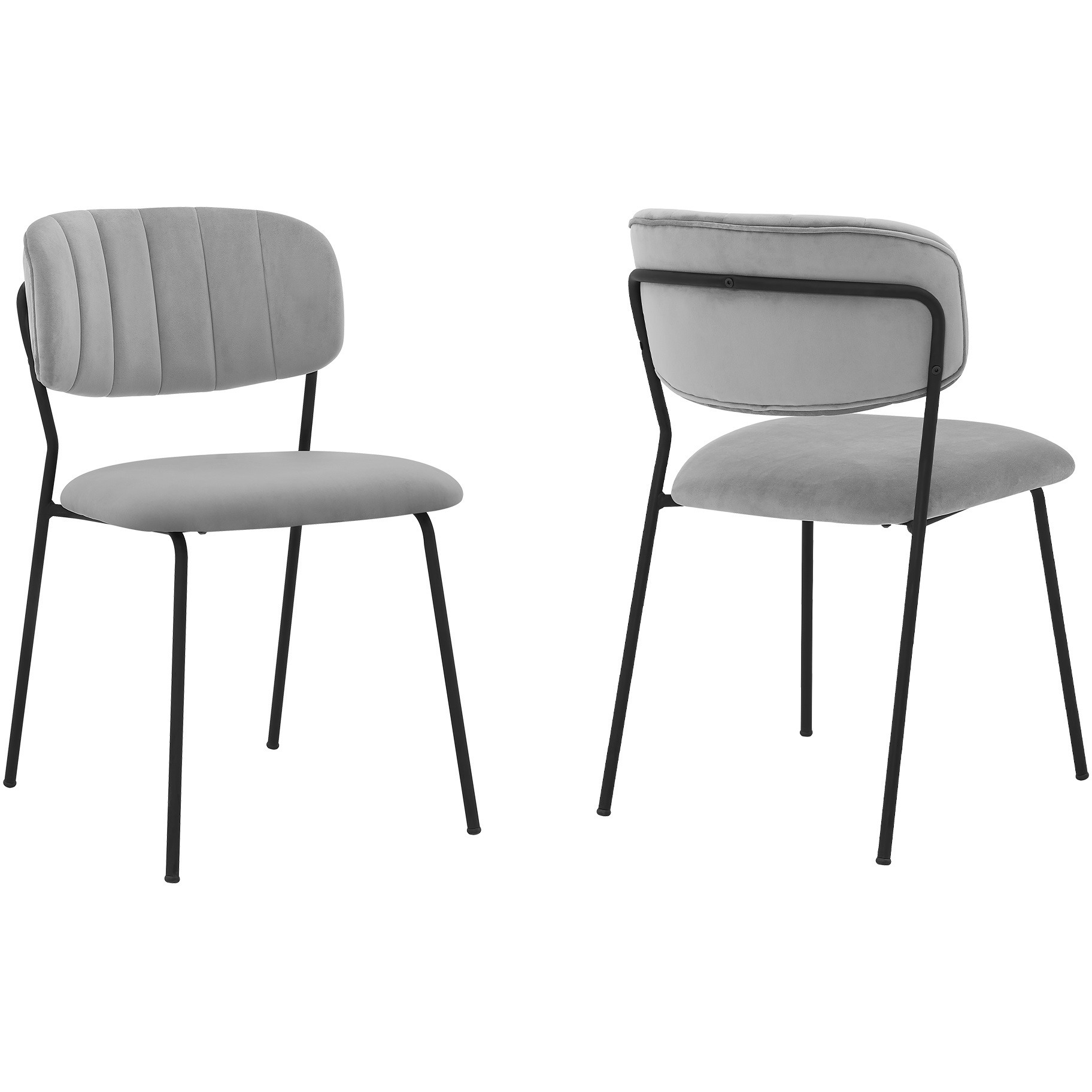 Carlo Modern Velvet and Metal Dining Room Chairs - Set of 2