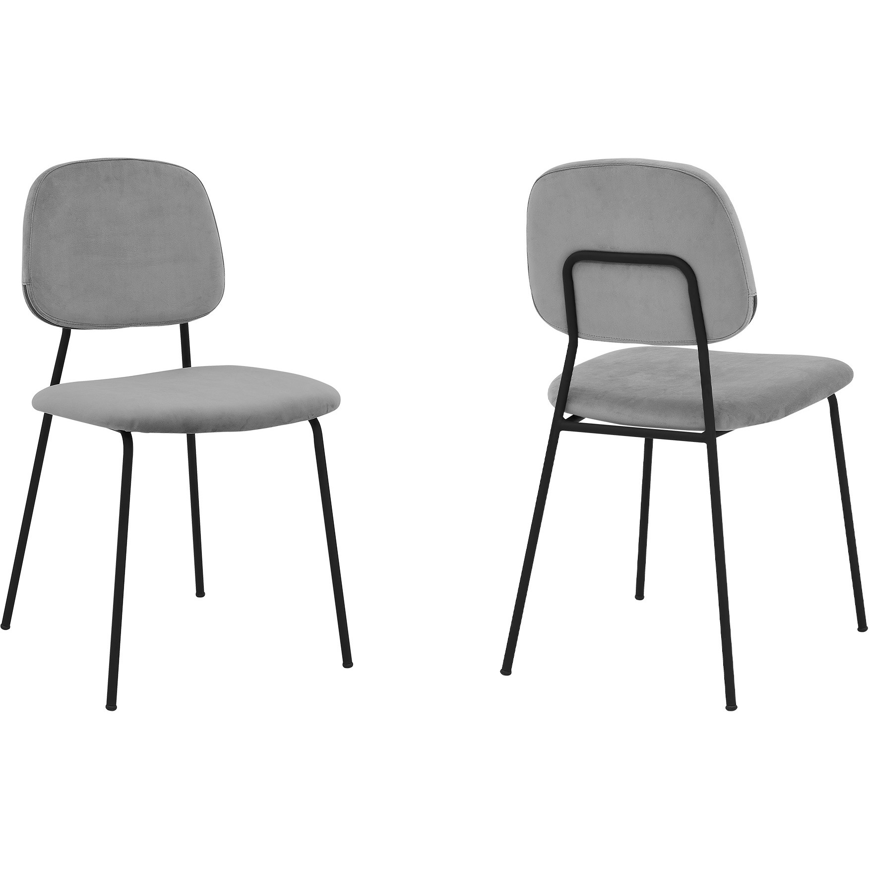 Lucy Modern Velvet and Metal Dining Room Chairs - Set of 2