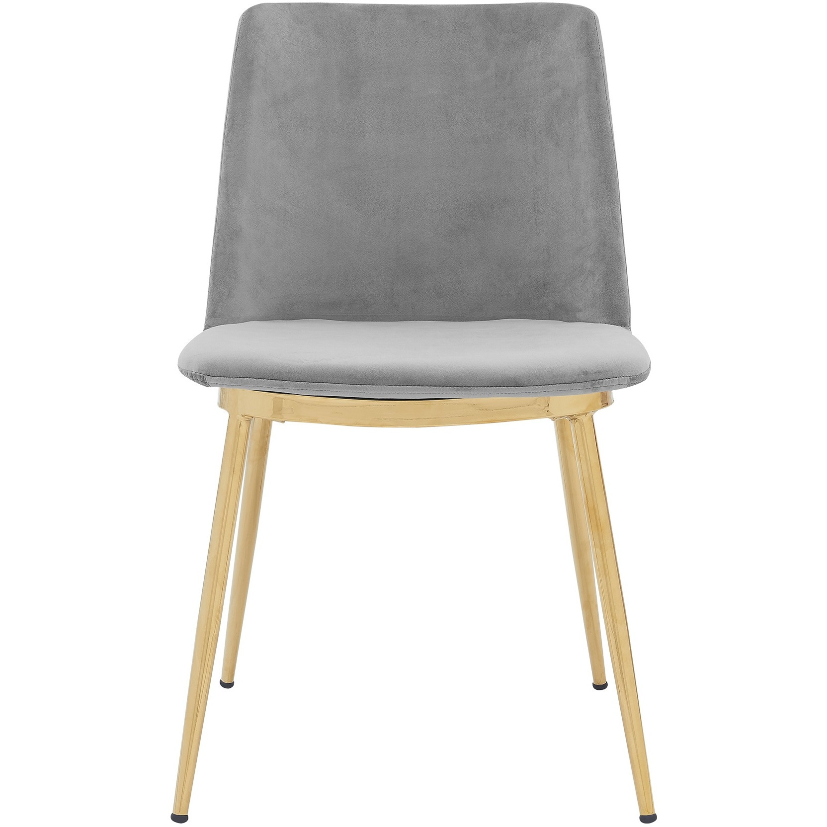 Messi Modern Velvet and Gold Metal Leg Dining Room Chairs - Set of 2