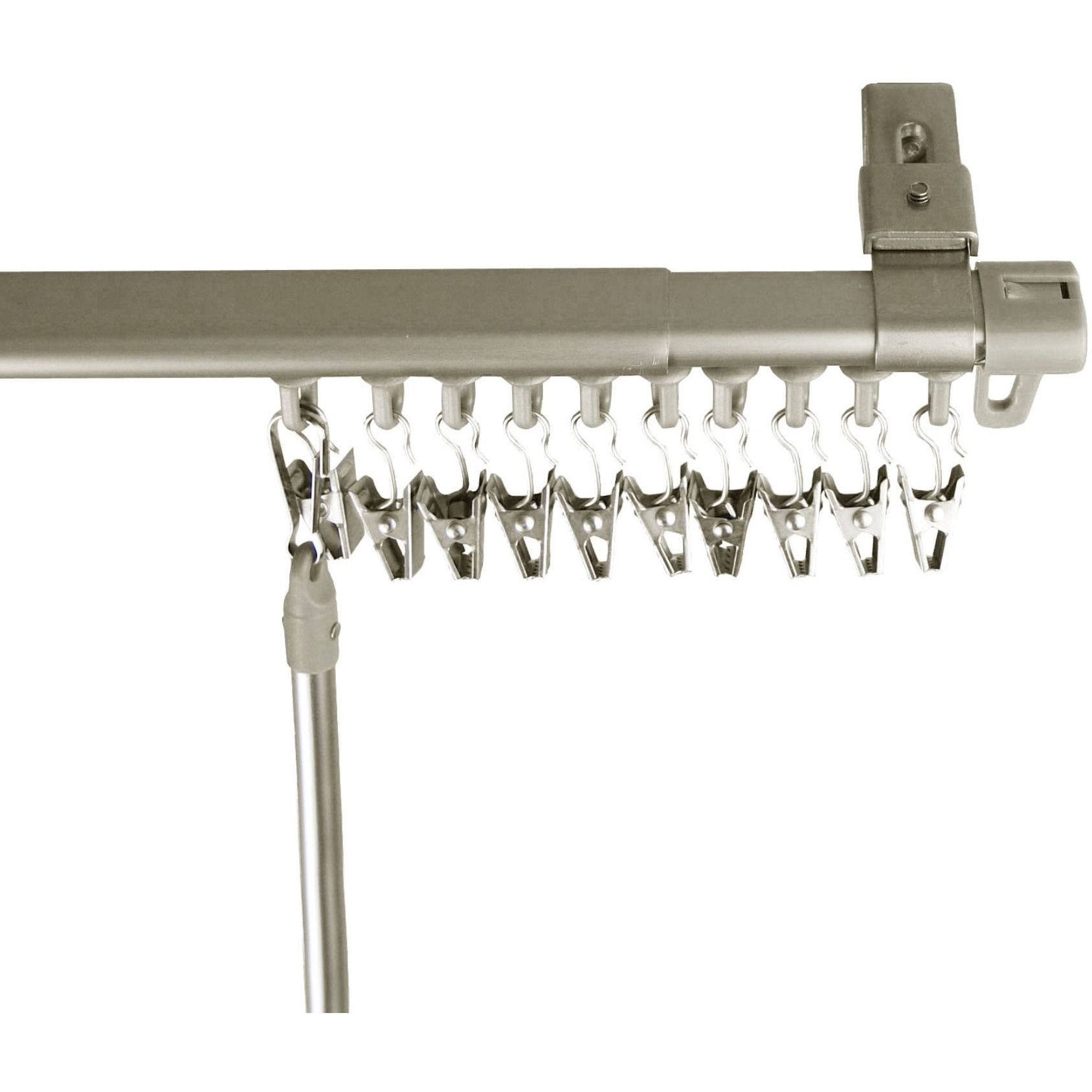 Adjustable Curtain Track Rod 66-120" - Silver