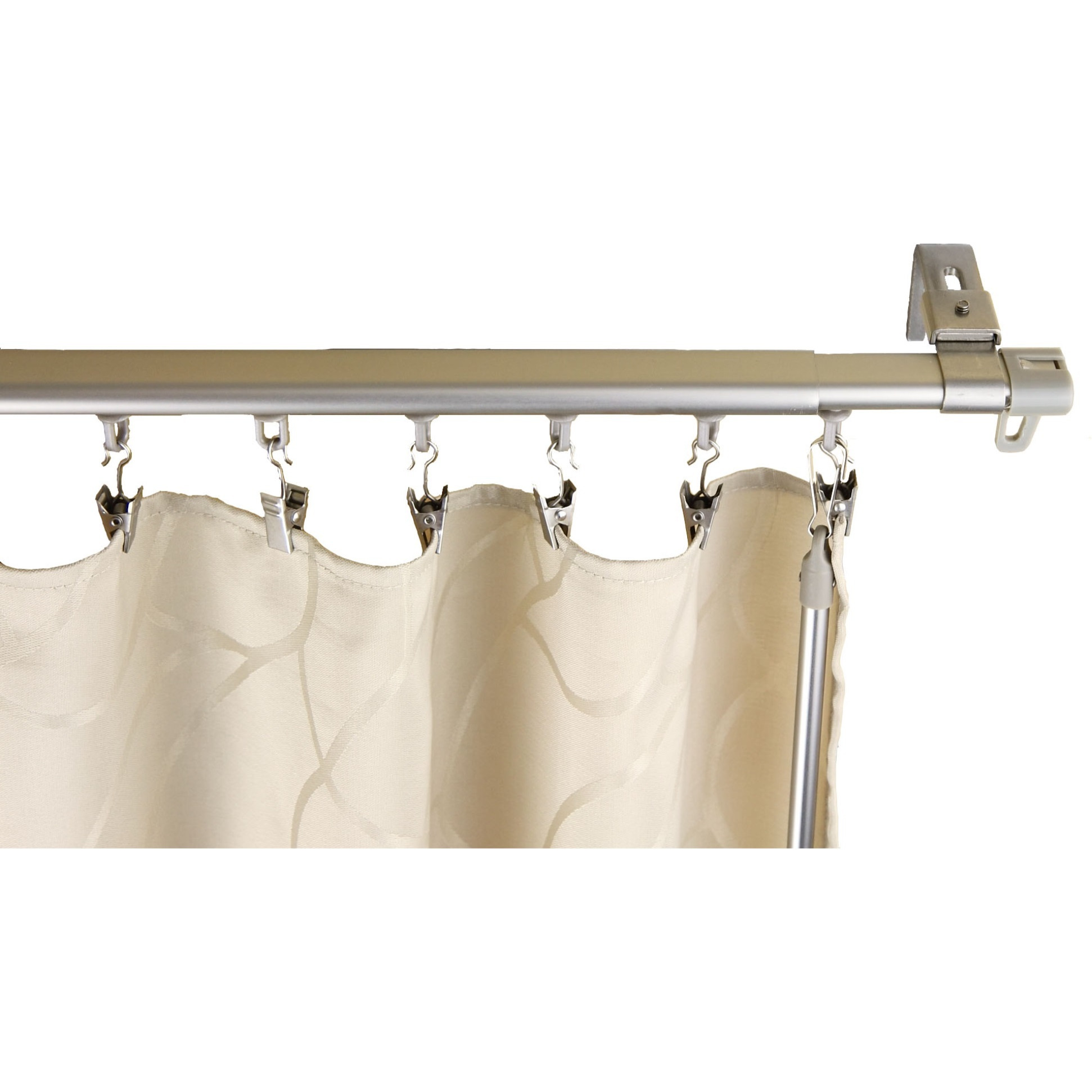 Adjustable Curtain Track Rod 66-120" - Silver