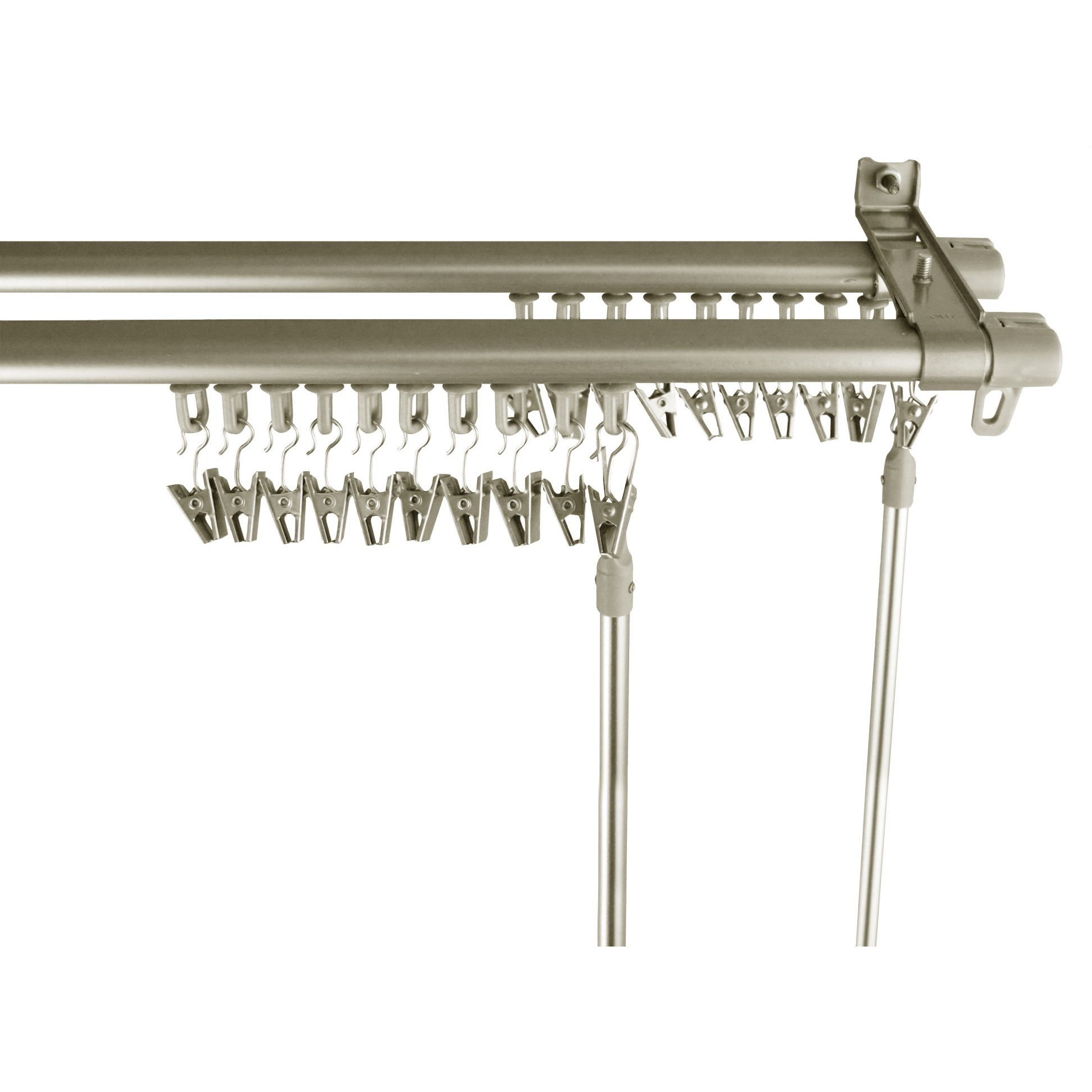 Adjustable Curtain Track Double Rod 66-120" - Silver