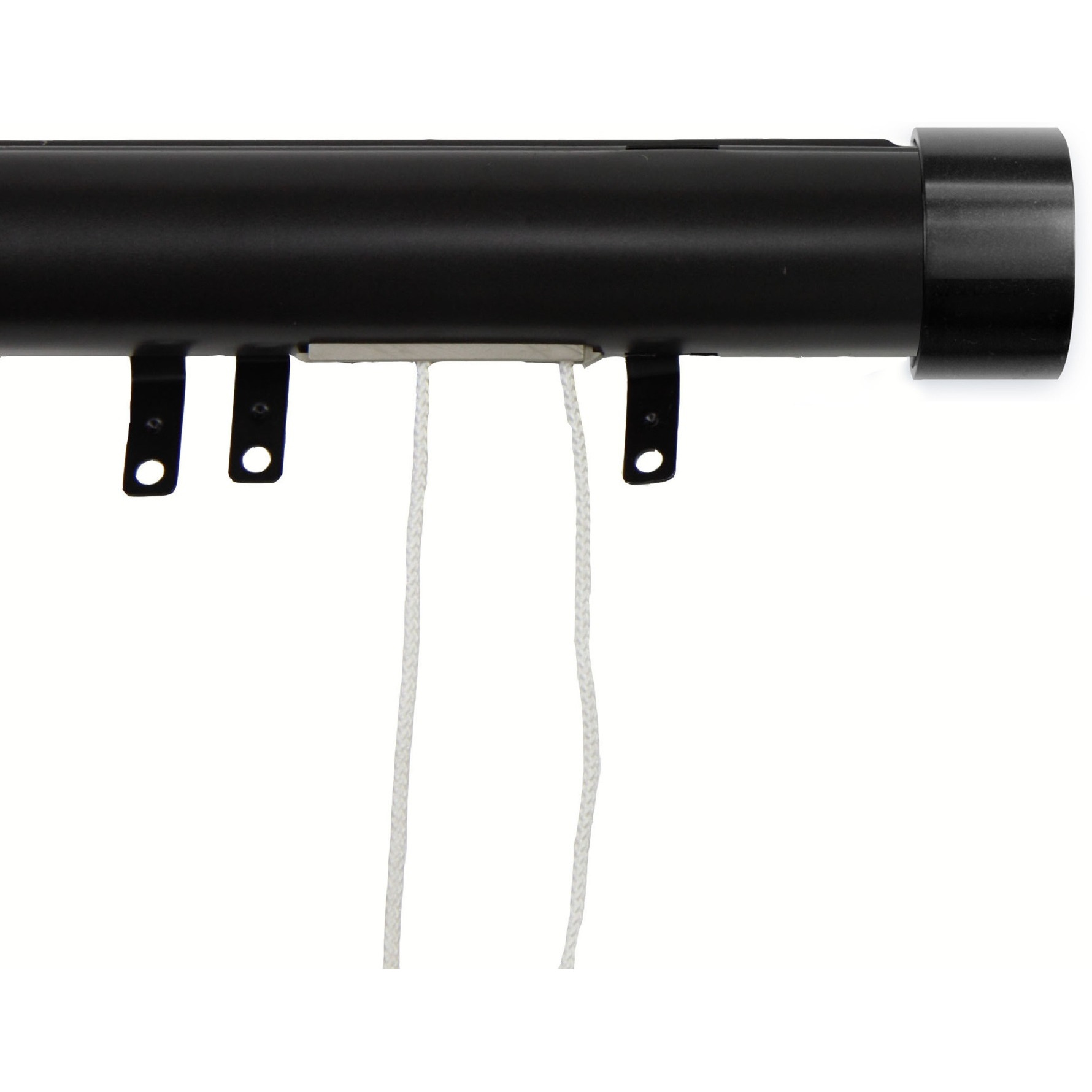 Sims Decorative Traverse Rod w/ Sliders 66-120" - Black