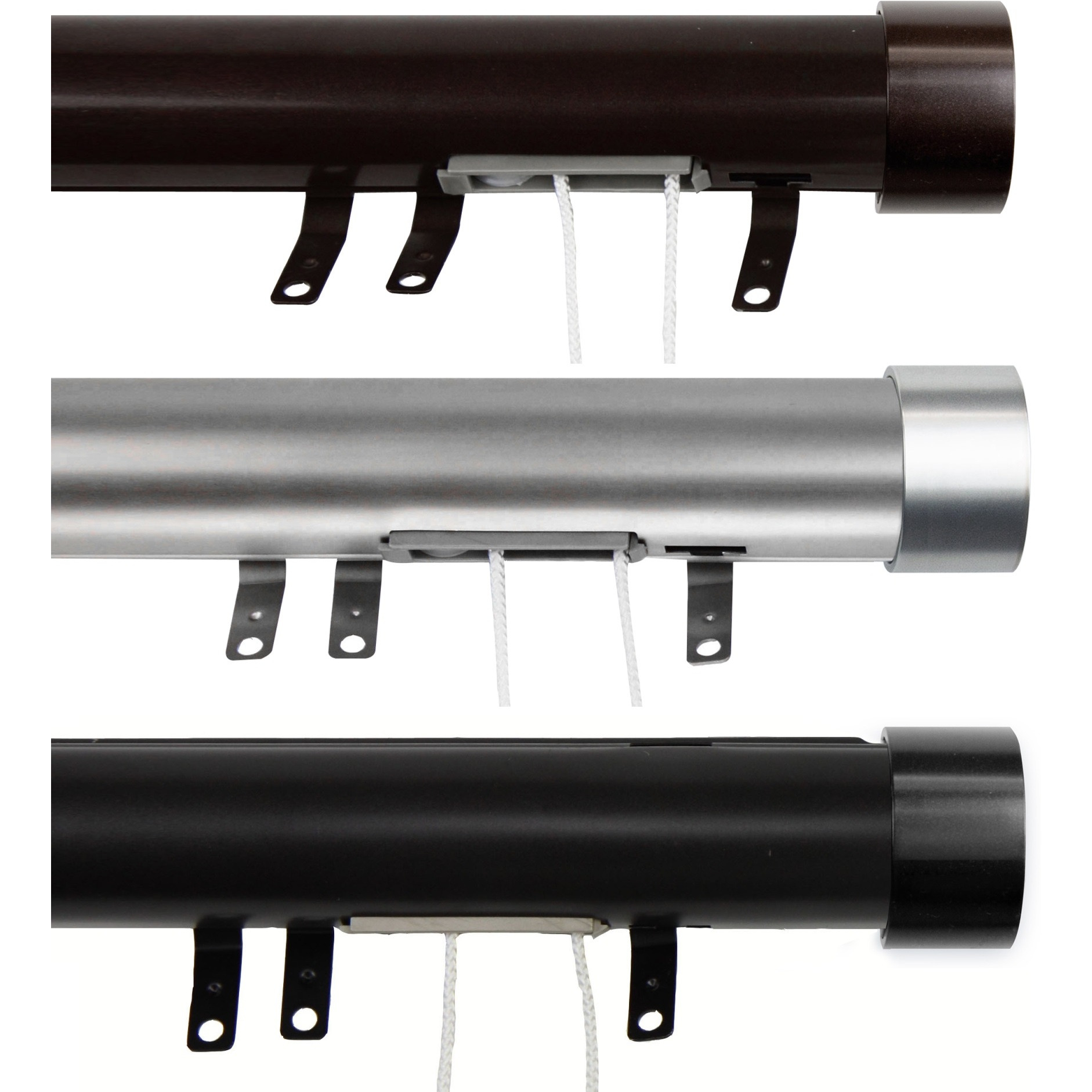 Sims Decorative Traverse Rod w/ Sliders 48-84" - Satin Nickel