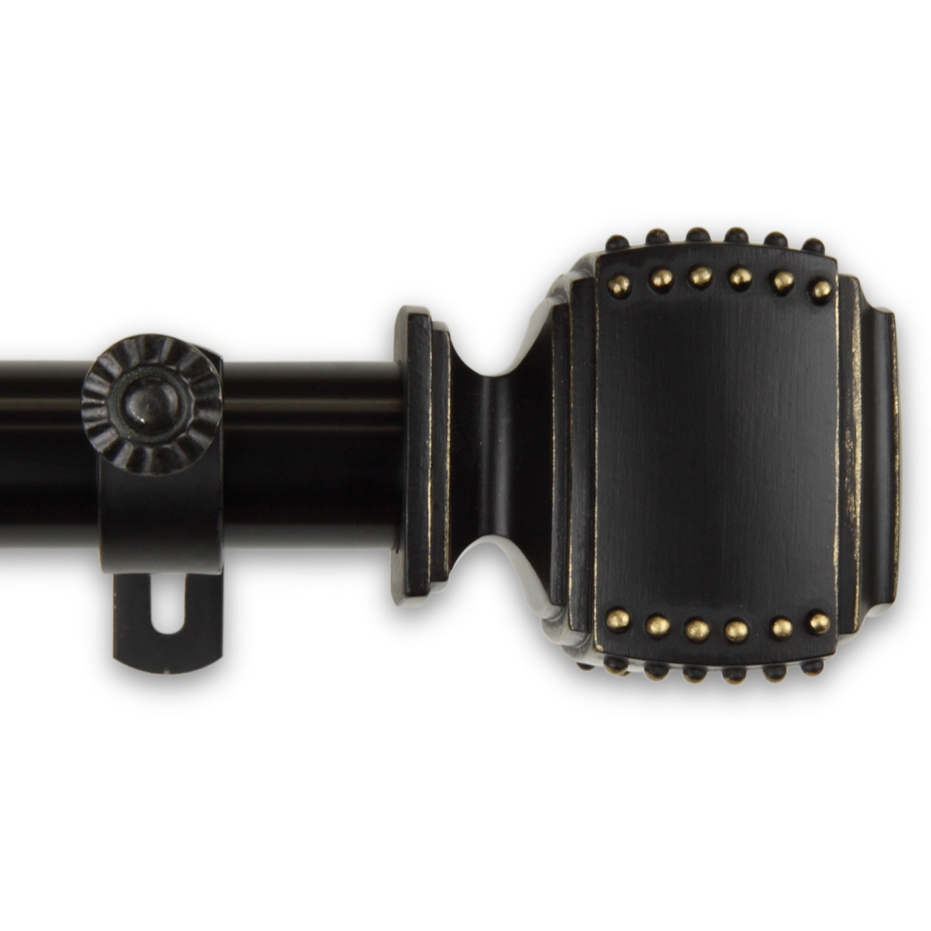 1 inch Odin Curtain Rod 28-48" - Black