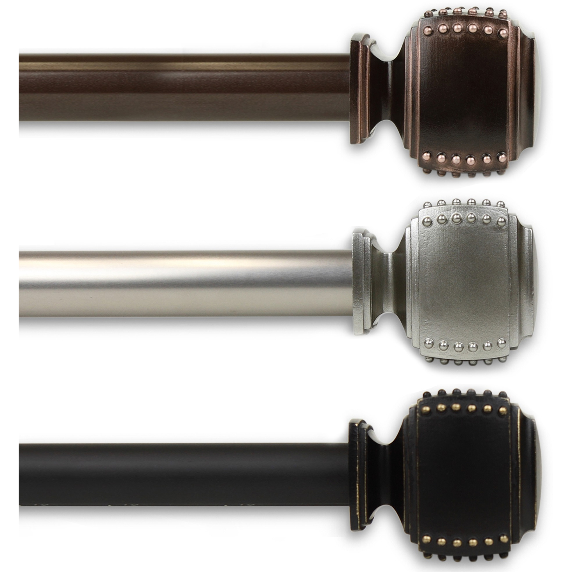 1 inch Odin Curtain Rod 160-240" - Satin Nickel