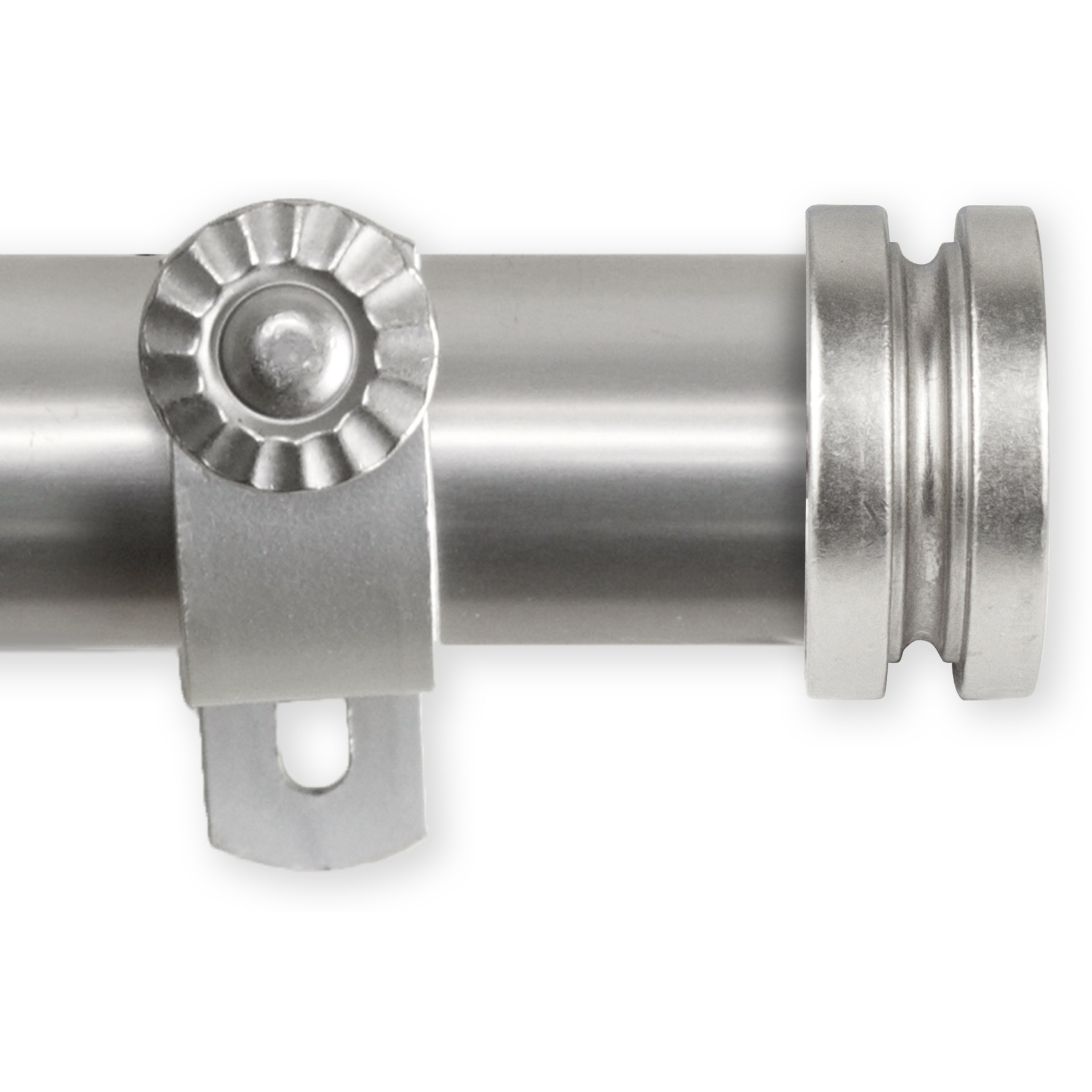 1 inch Knop Curtain Rod 120-170" - Satin Nickel
