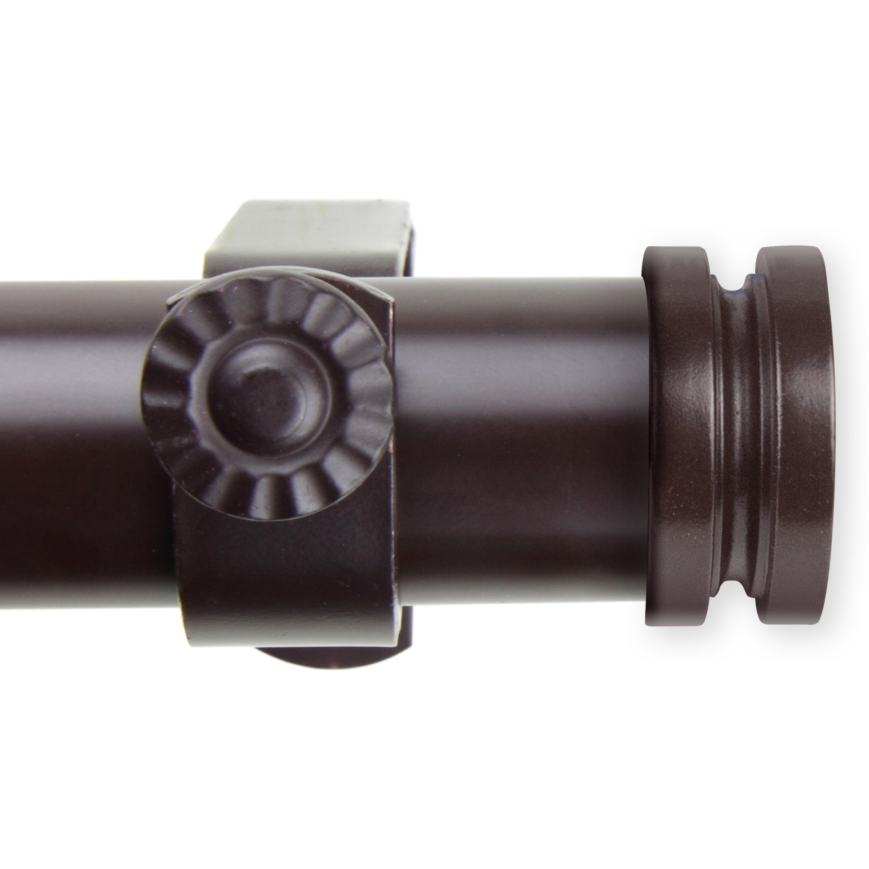 1 inch Knop Curtain Rod 120-170" - Mahogany