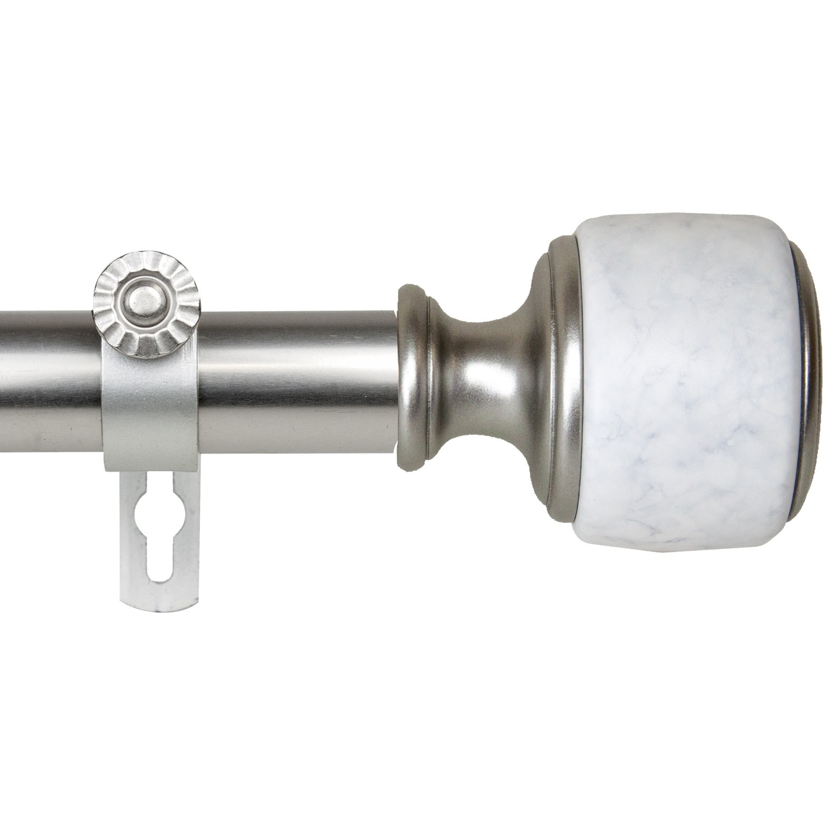 1 inch Vincenzo Curtain Rod 160-240" - Satin Nickel