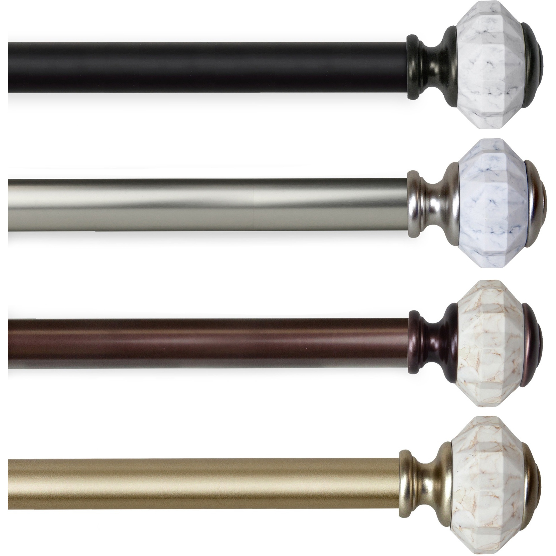 1 inch Aria Curtain Rod 66-120" - Black