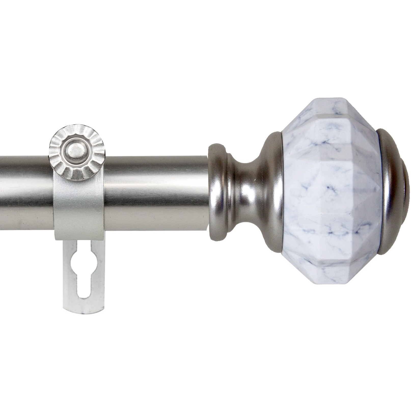 1 inch Aria Curtain Rod 28-48" - Satin Nickel