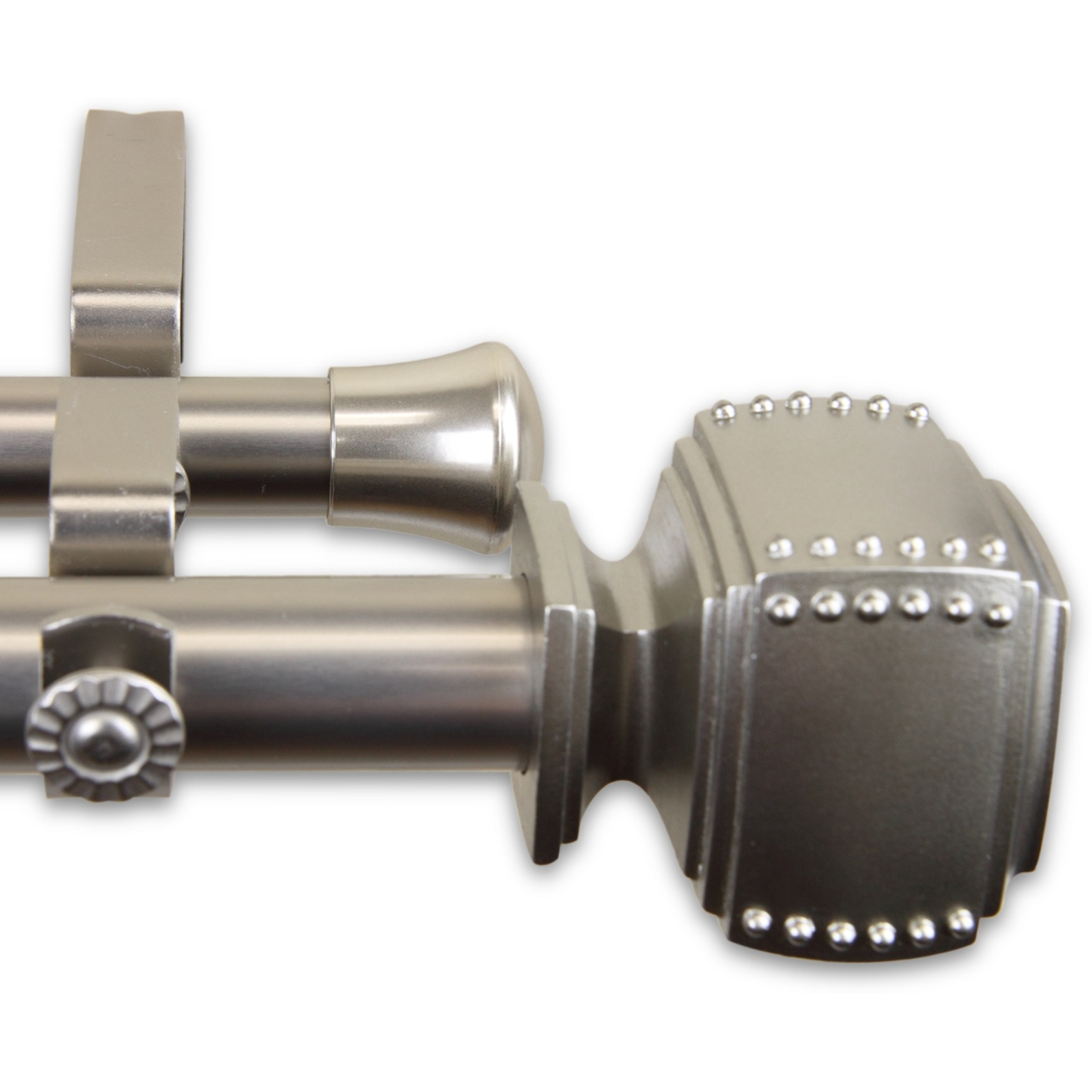 1 inch Odin Double Curtain Rod 160-240" - Satin Nickel