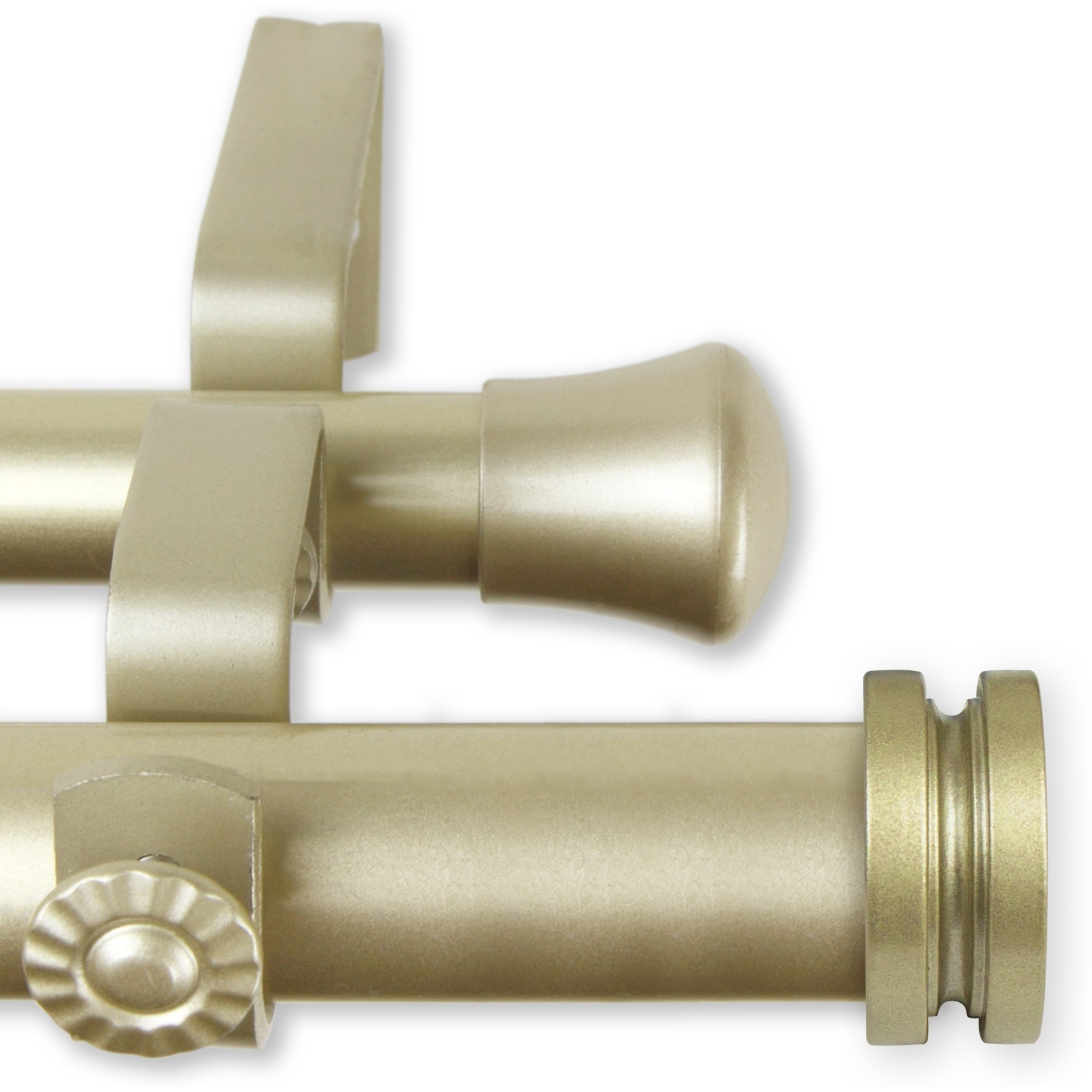 1 inch Knop Double Curtain Rod 160-240" - Light Gold