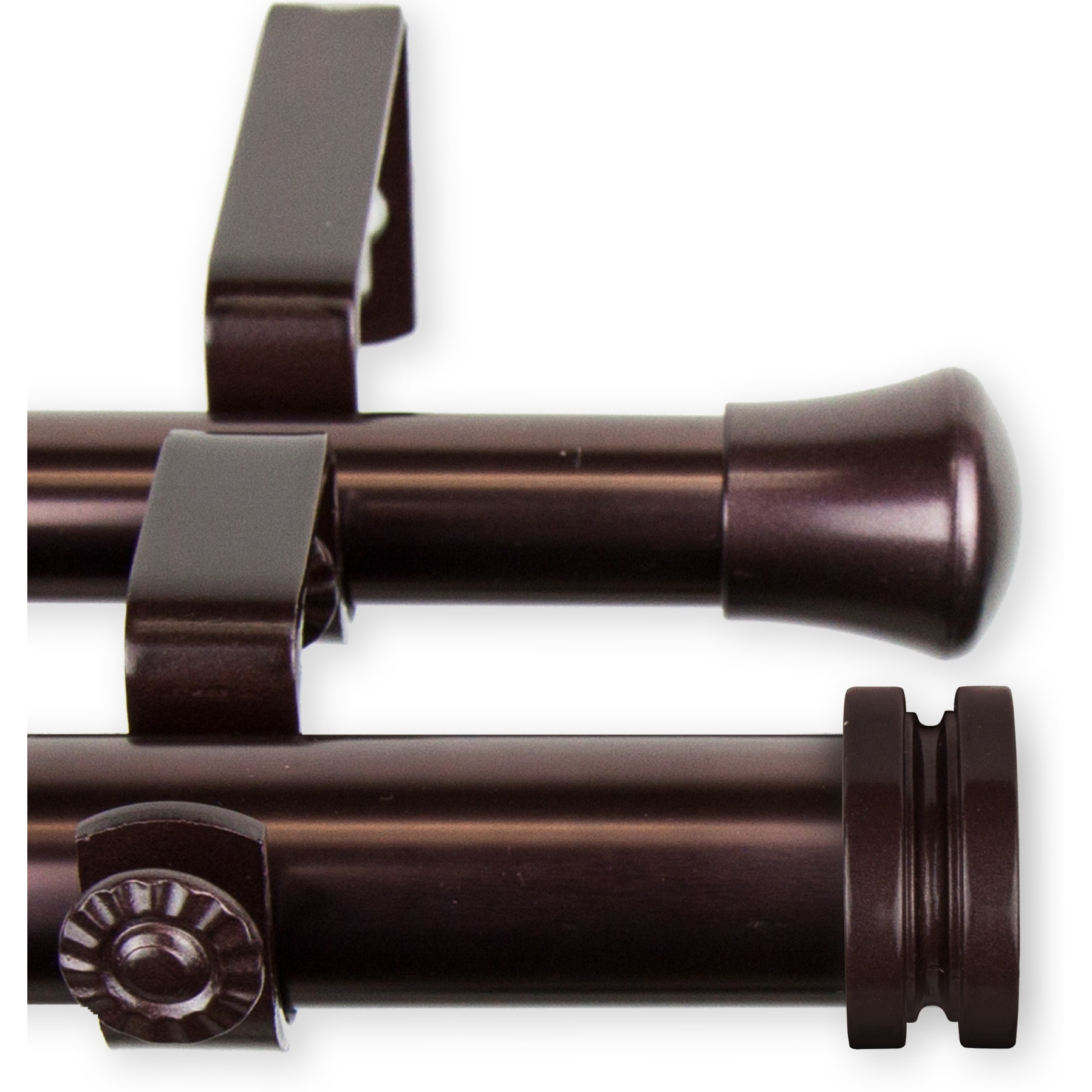 1 inch Knop Double Curtain Rod 160-240" - Bronze