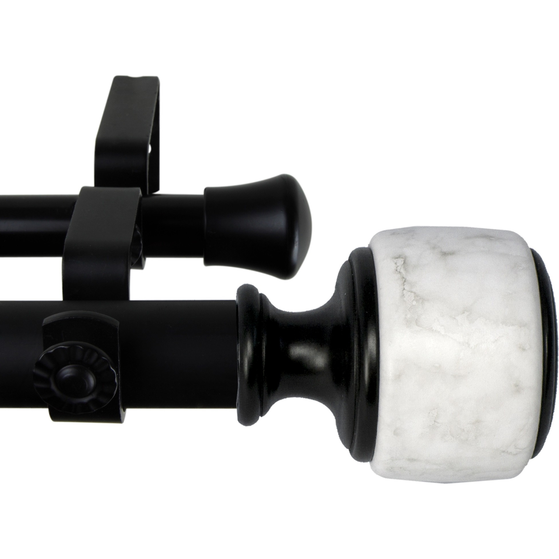 1 inch Vincenzo Double Curtain Rod 66-120" - Black