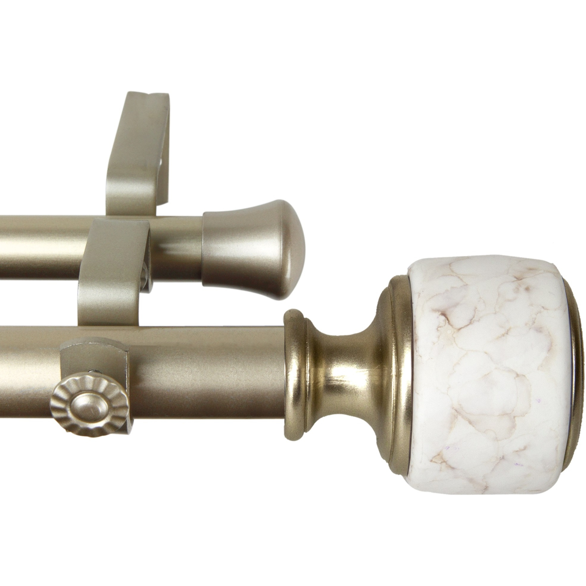 1 inch Vincenzo Double Curtain Rod 120-170" - Gold