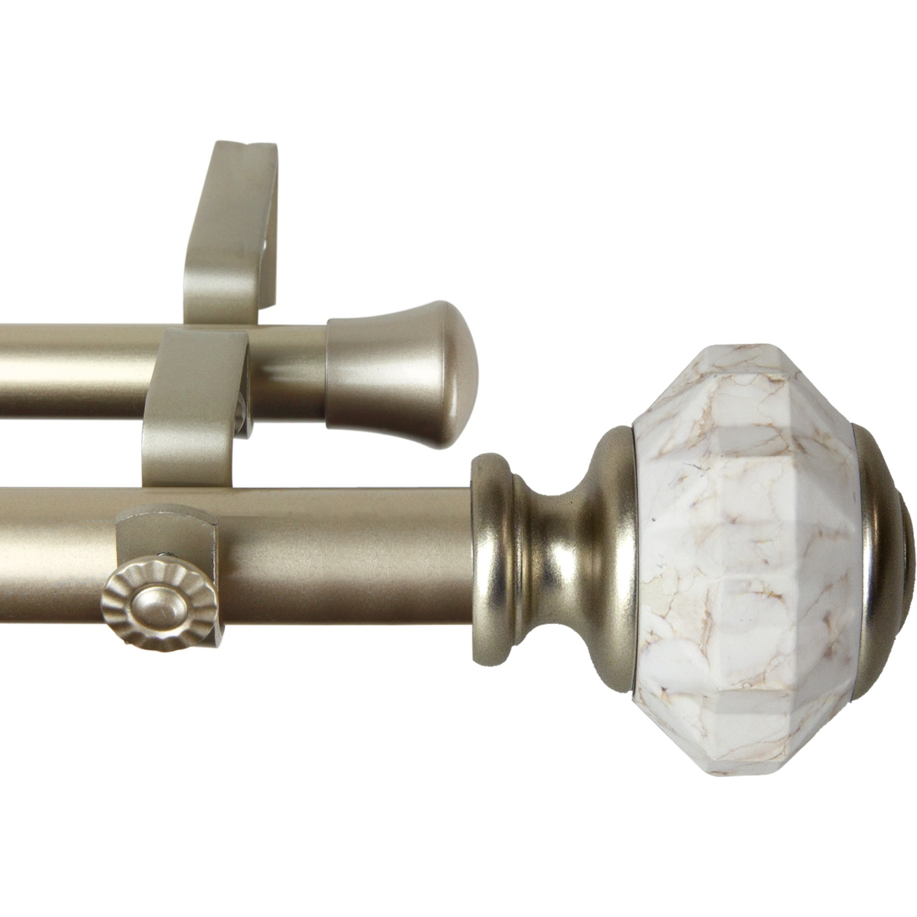 1 inch Aria Double Curtain Rod 28-48" - Gold
