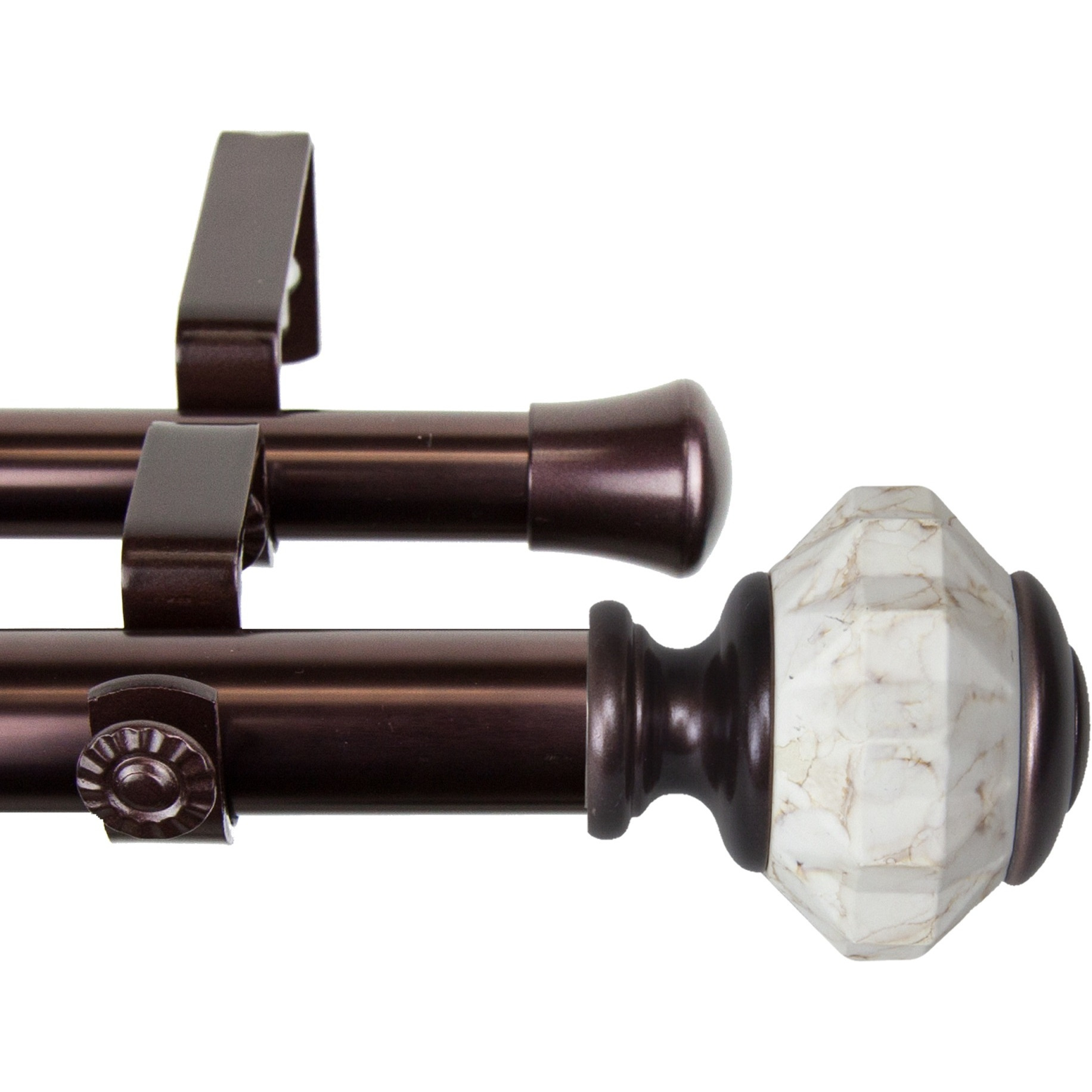 1 inch Aria Double Curtain Rod 160-240" - Bronze