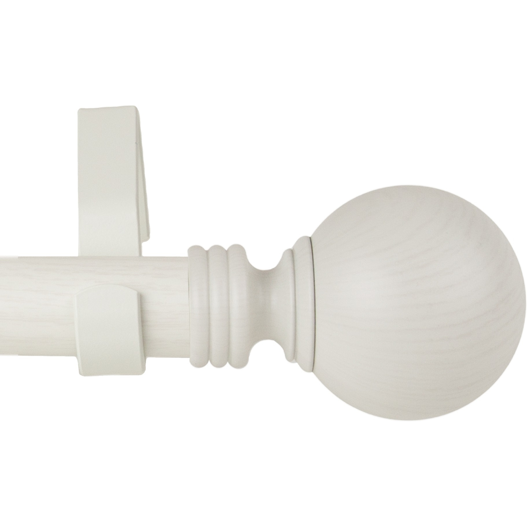 1 inch Round Faux Wood Curtain Rod 66-120" - Pearl White