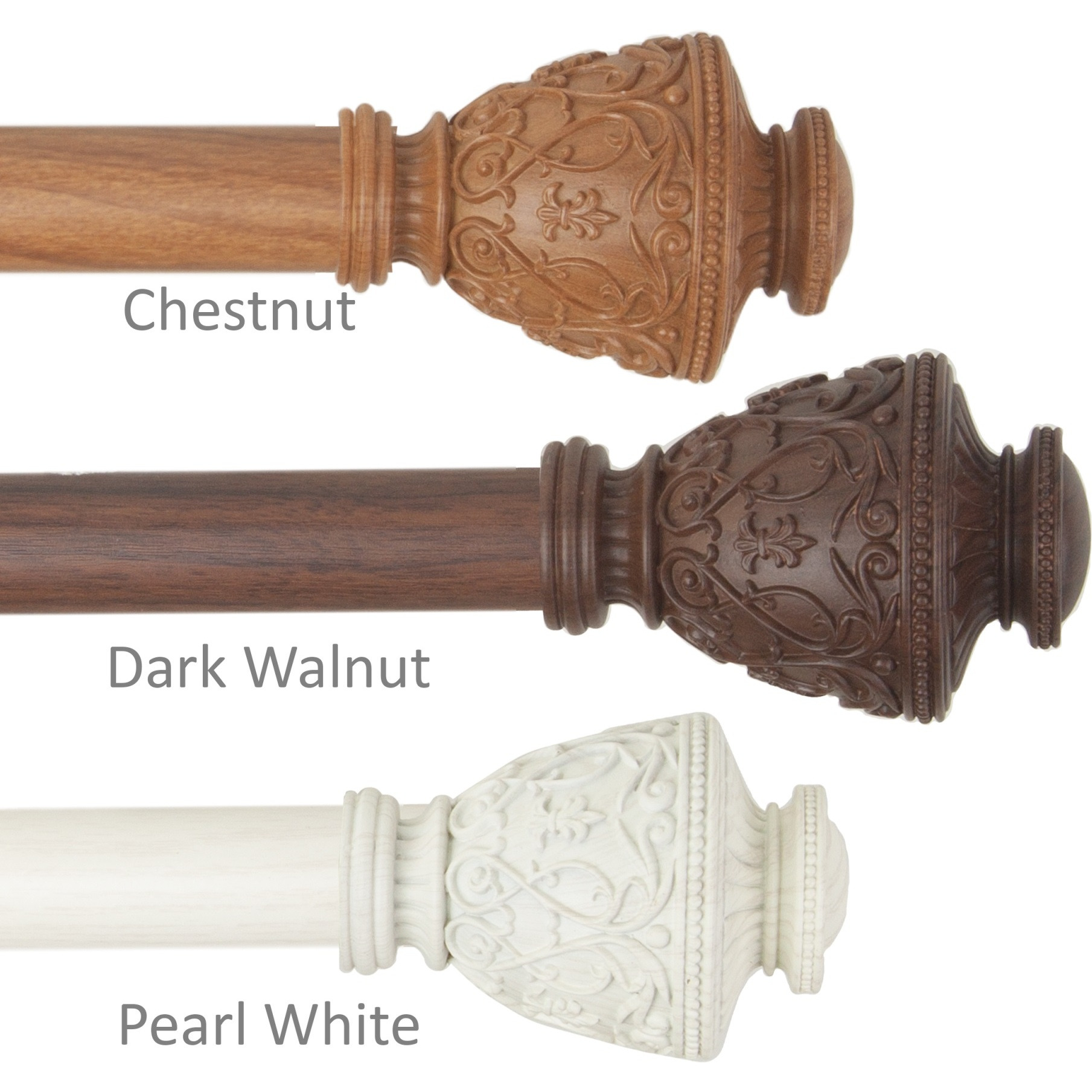 1 inch Virginia Faux Wood Curtain Rod 66-120" - Dark Walnut