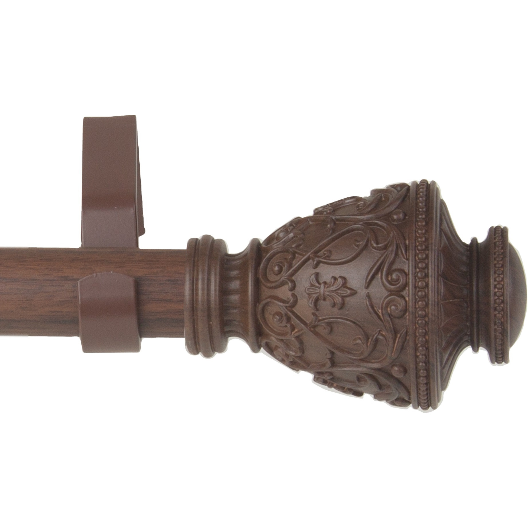 1 inch Virginia Faux Wood Curtain Rod 66-120" - Dark Walnut