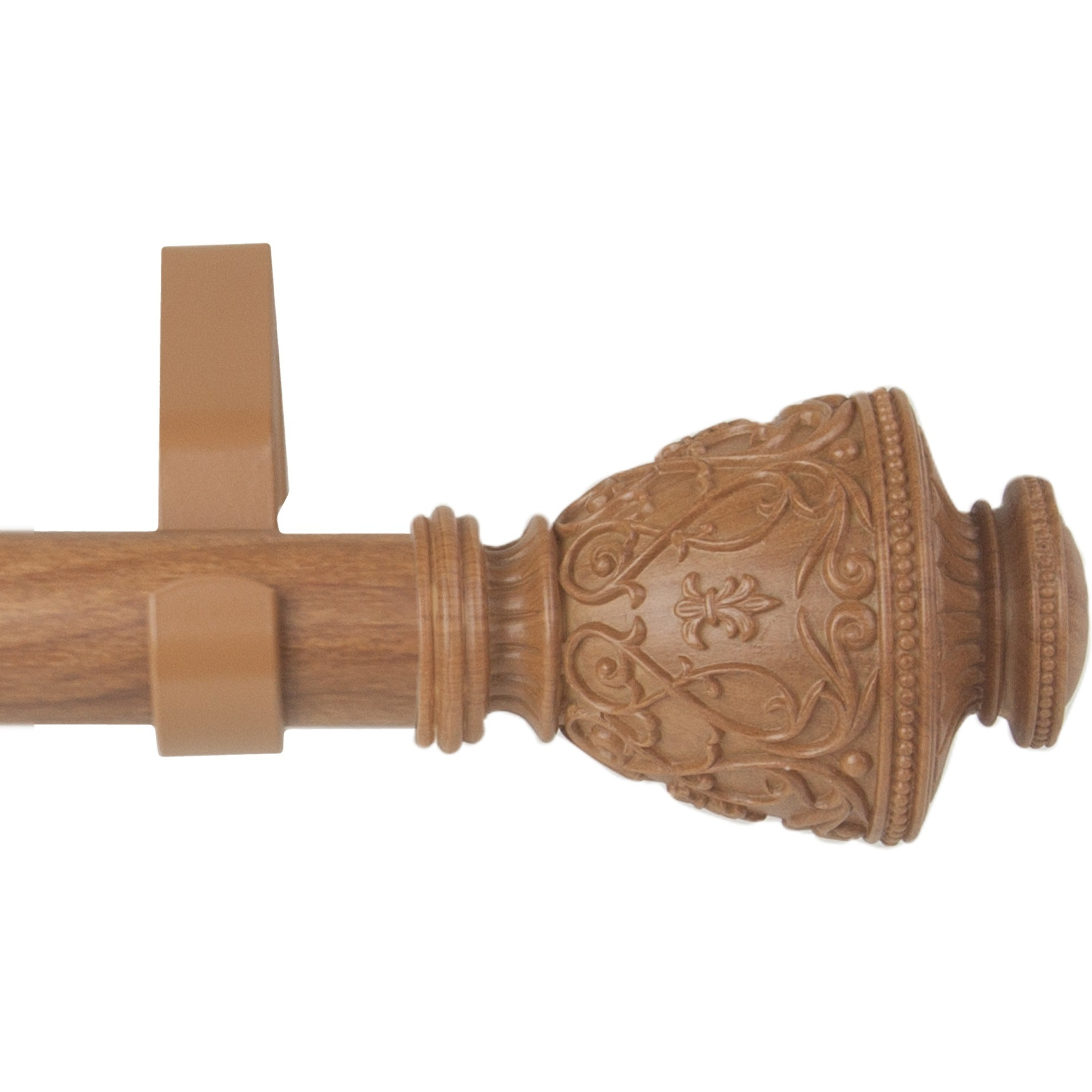 1 inch Virginia Faux Wood Curtain Rod 120-170" - Chestnut