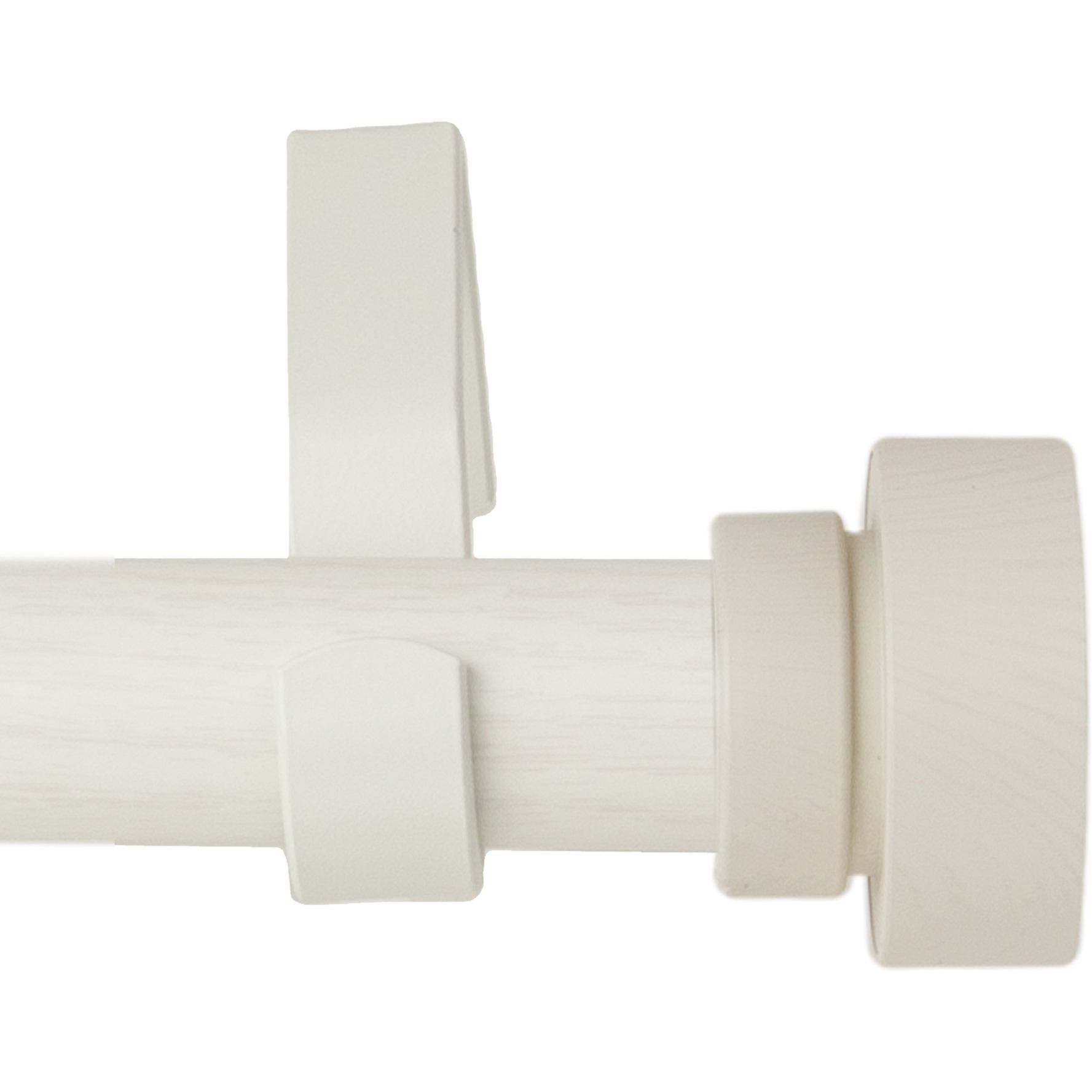 1 inch Brett Faux Wood Curtain Rod 160-240" - Pearl White