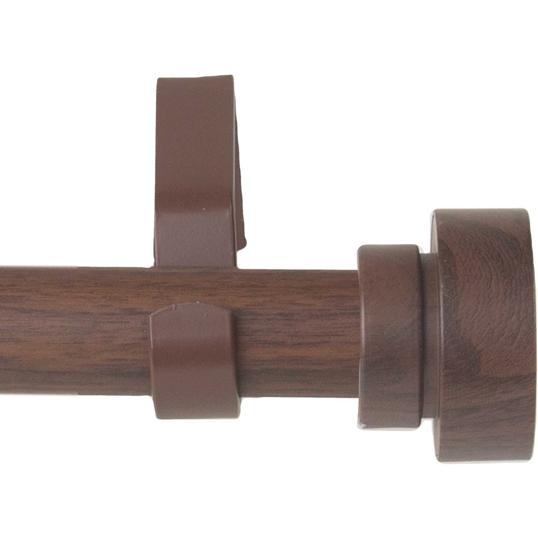 1 inch Brett Faux Wood Curtain Rod 66-120" - Dark Walnut