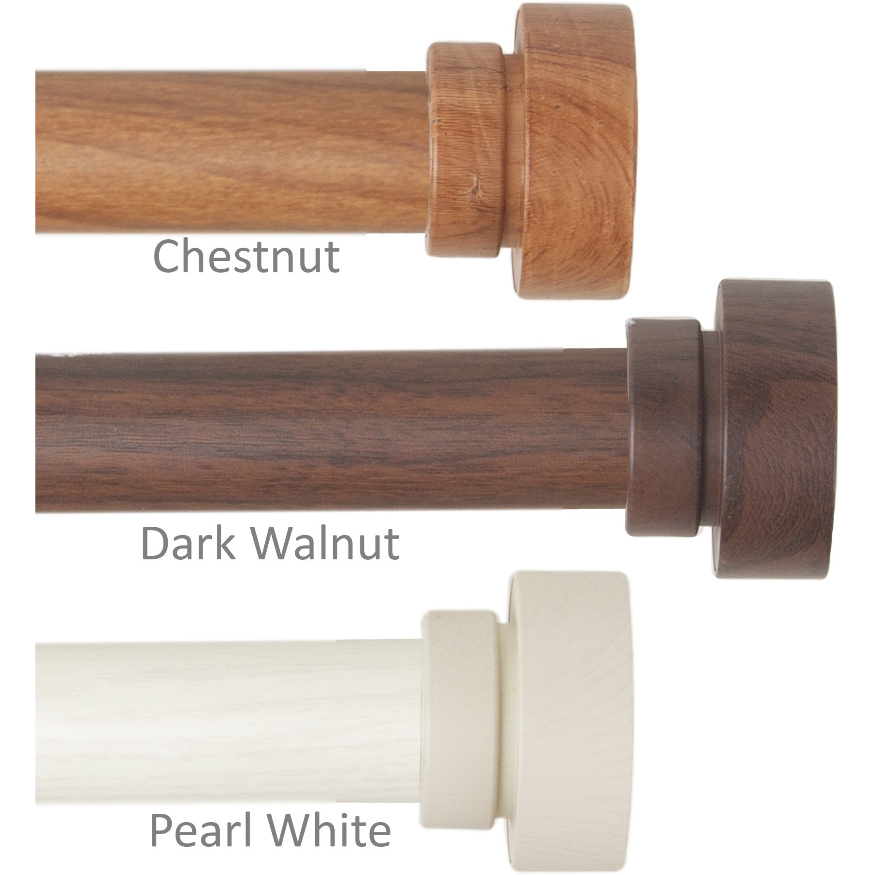 1 inch Brett Faux Wood Curtain Rod 120-170" - Dark Walnut
