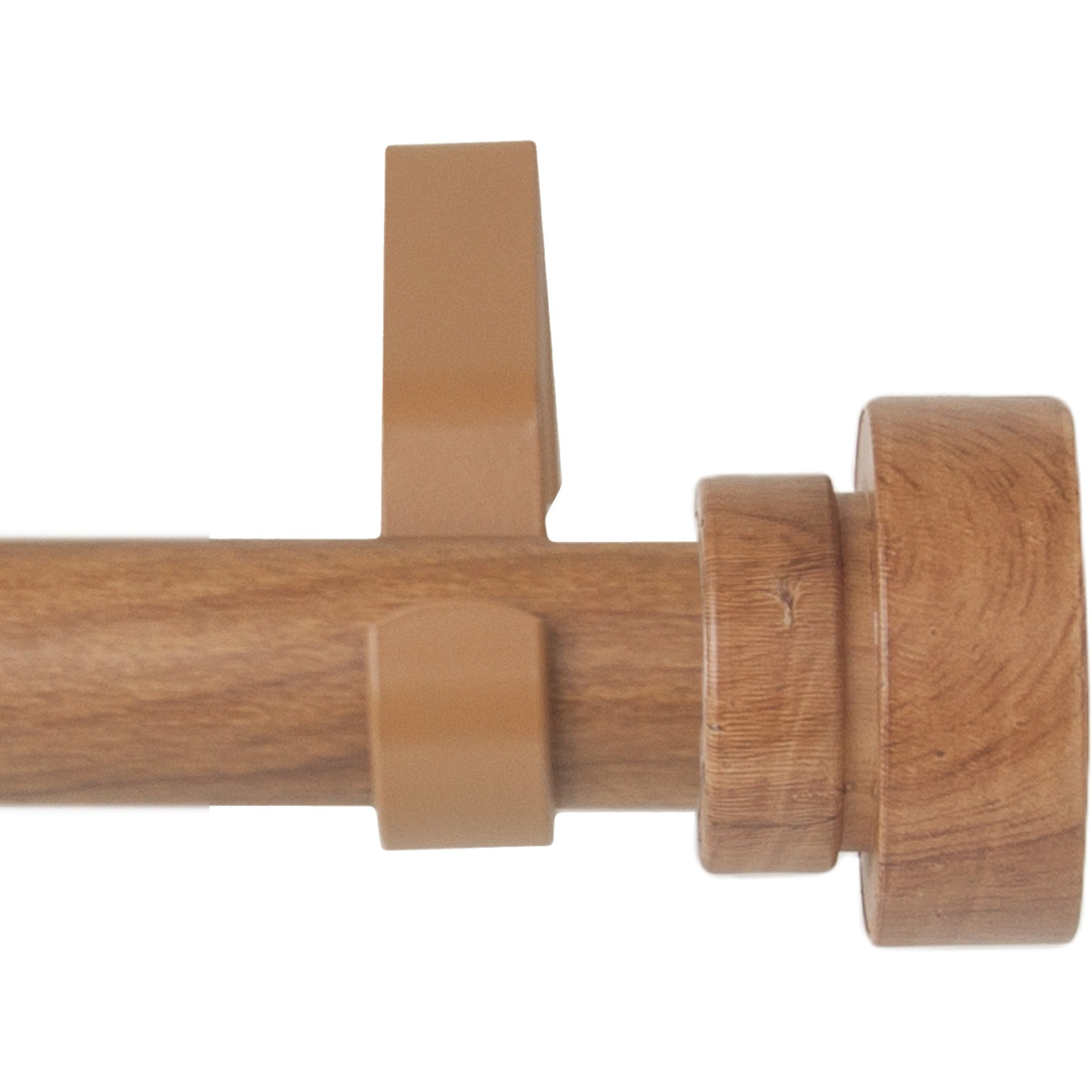 1 inch Brett Faux Wood Curtain Rod 28-48" - Chestnut