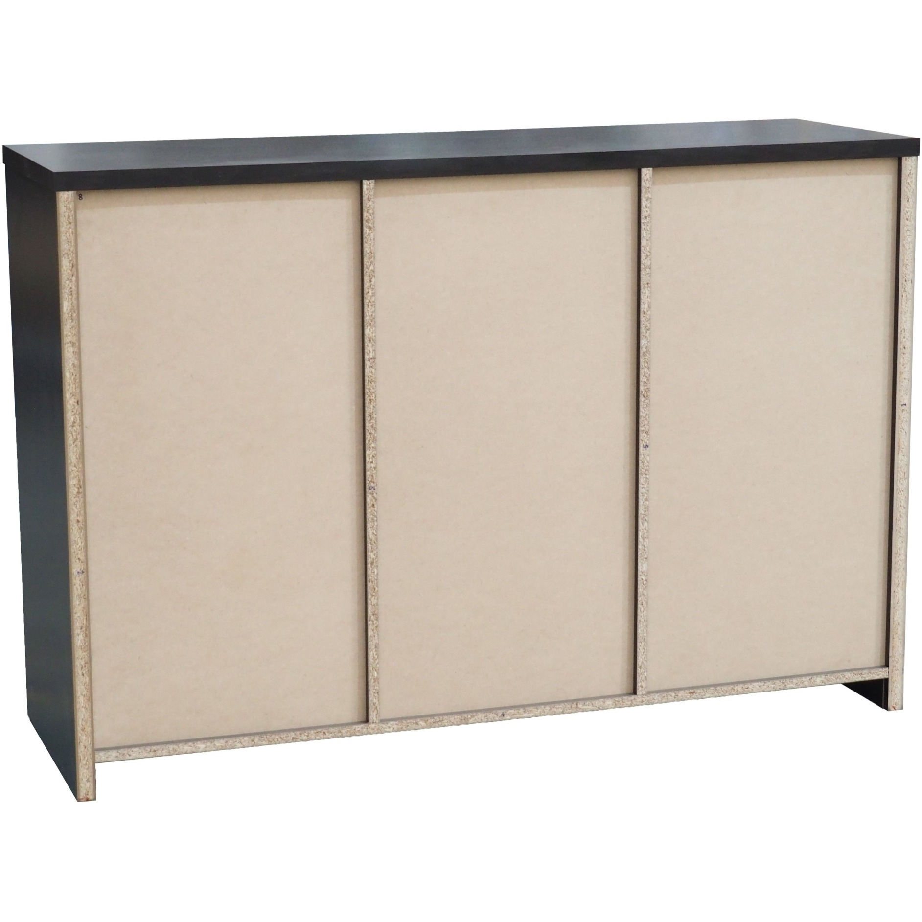 Beckville Modern Sideboard Buffet with 3 Drawers & Shelves, Chocolate Wood