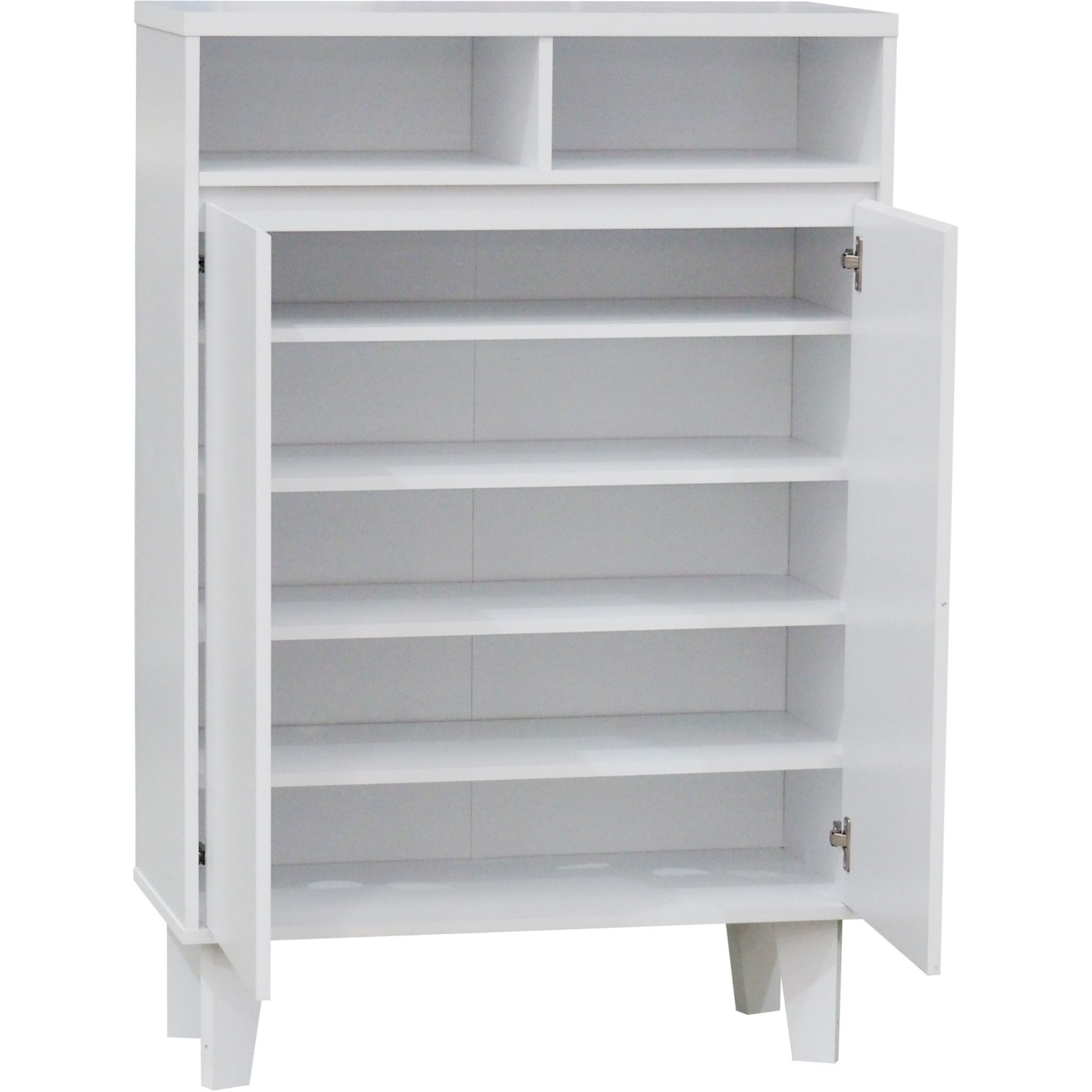 Yaiza 2 Door Shoe Storage Cabinet with 7 Shelves, White Wood