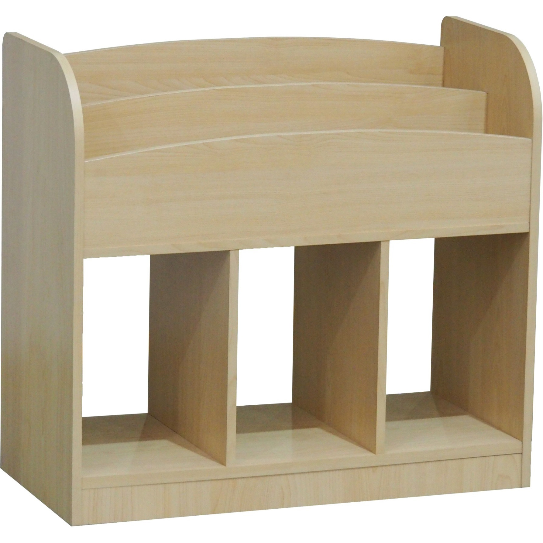Tobler Cubby Bookcase with Magazine Storage, Natural Wood