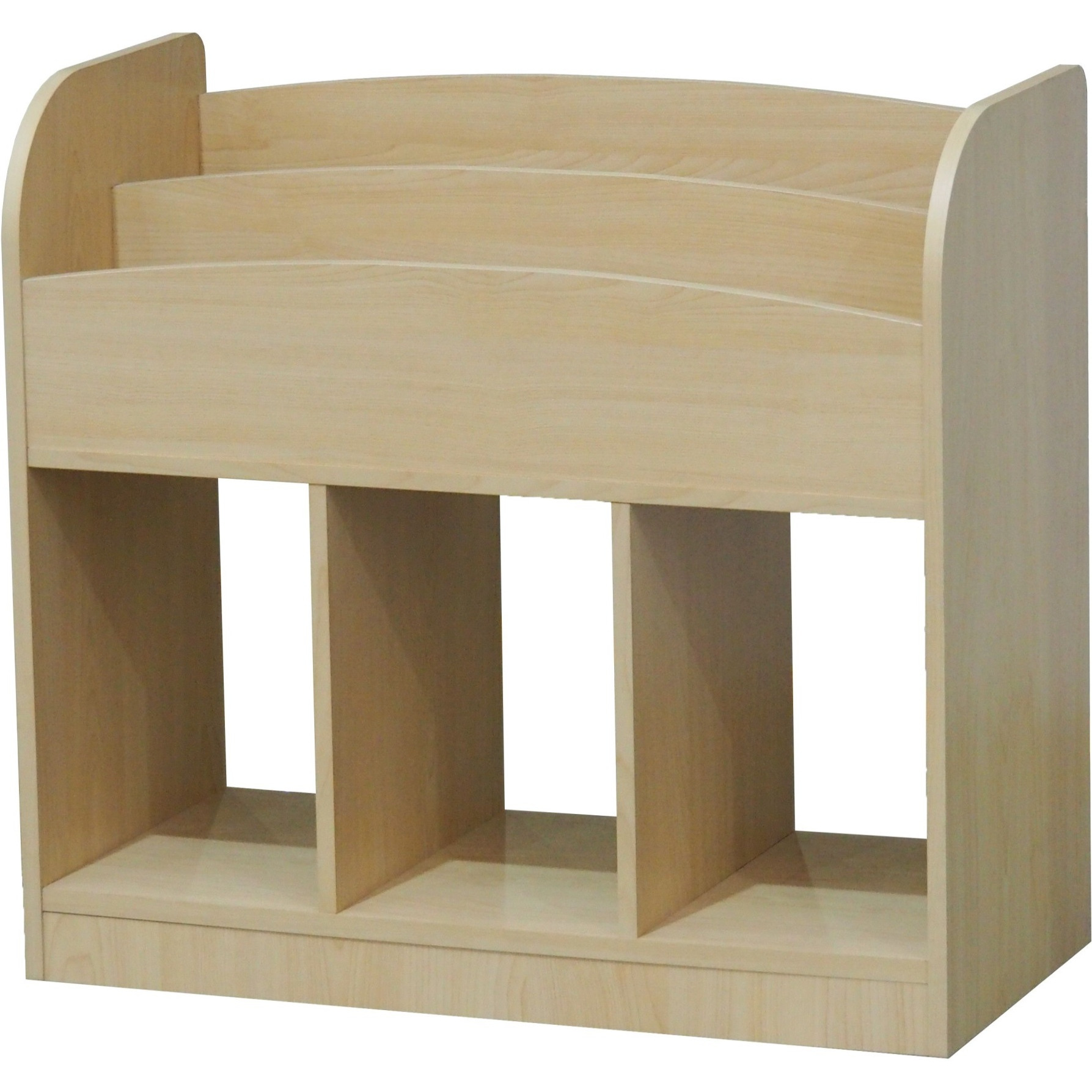 Tobler Cubby Bookcase with Magazine Storage, Natural Wood