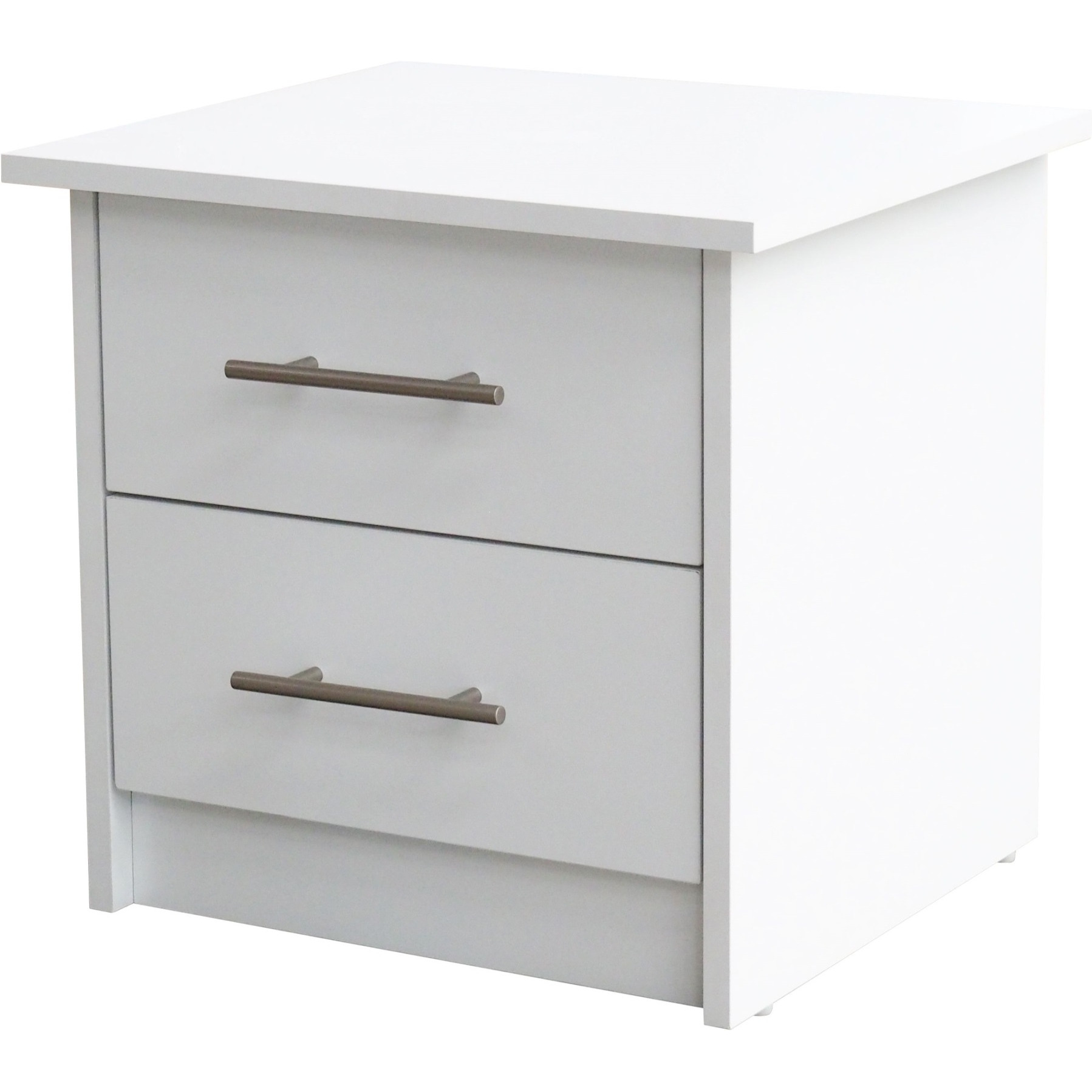 Tiara 2 Drawer Wooden Nightstand Bedside Table, White