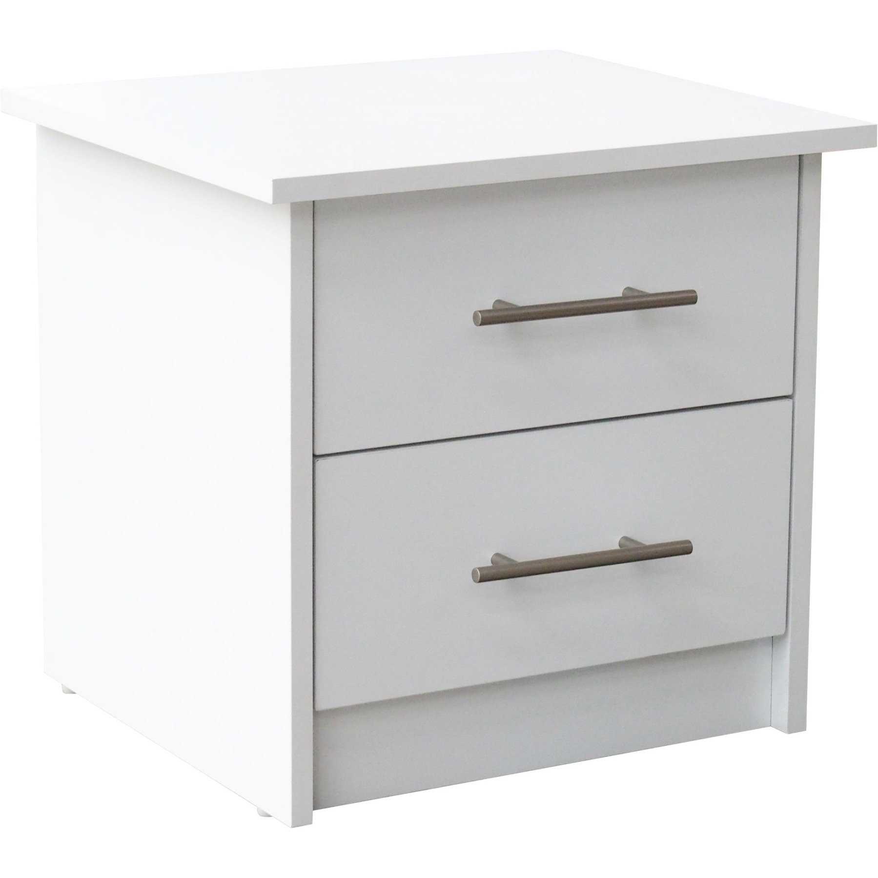 Tiara 2 Drawer Wooden Nightstand Bedside Table, White