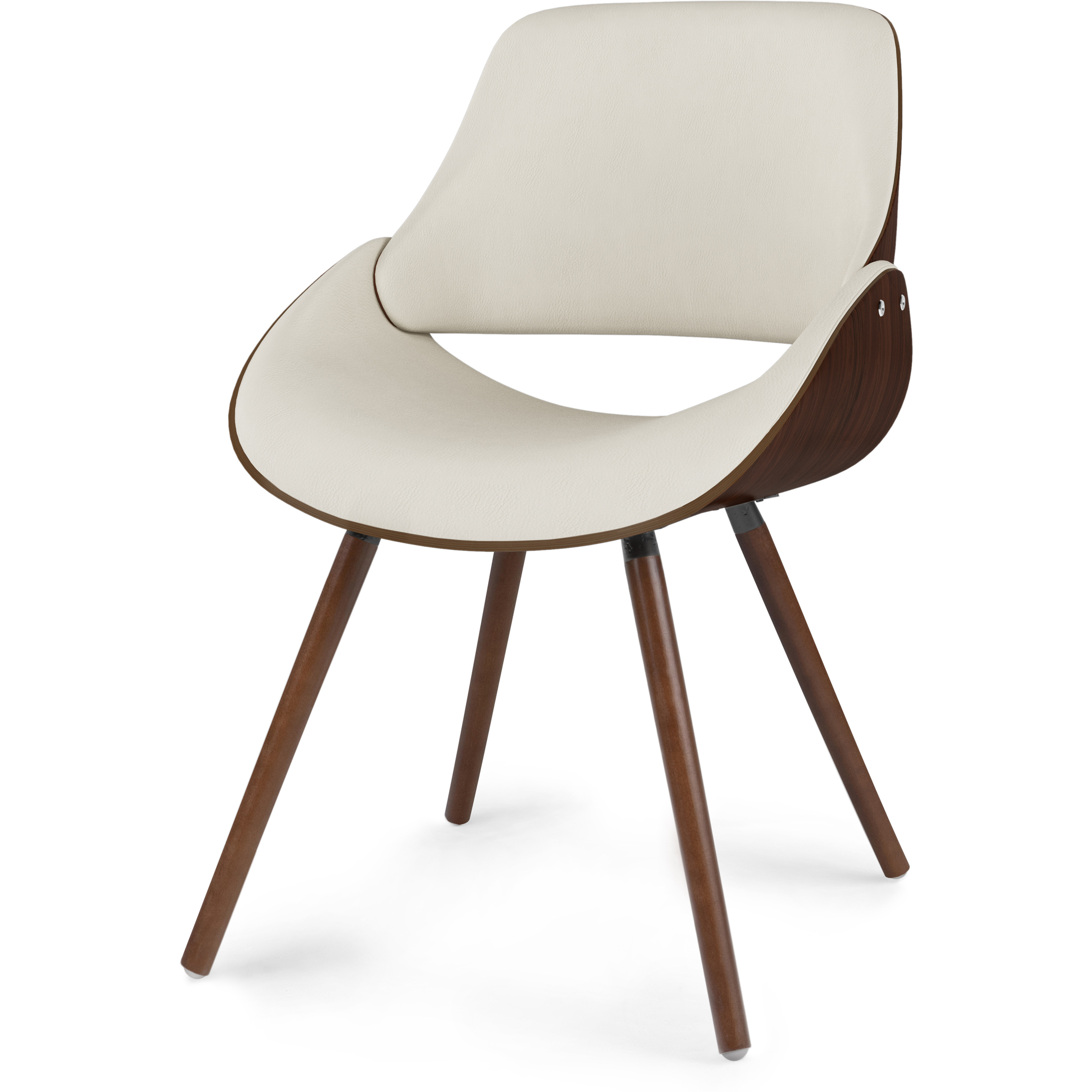 Malden Mid Century Modern Bentwood Dining Chair with Wood Back in Natural Woven Fabric
