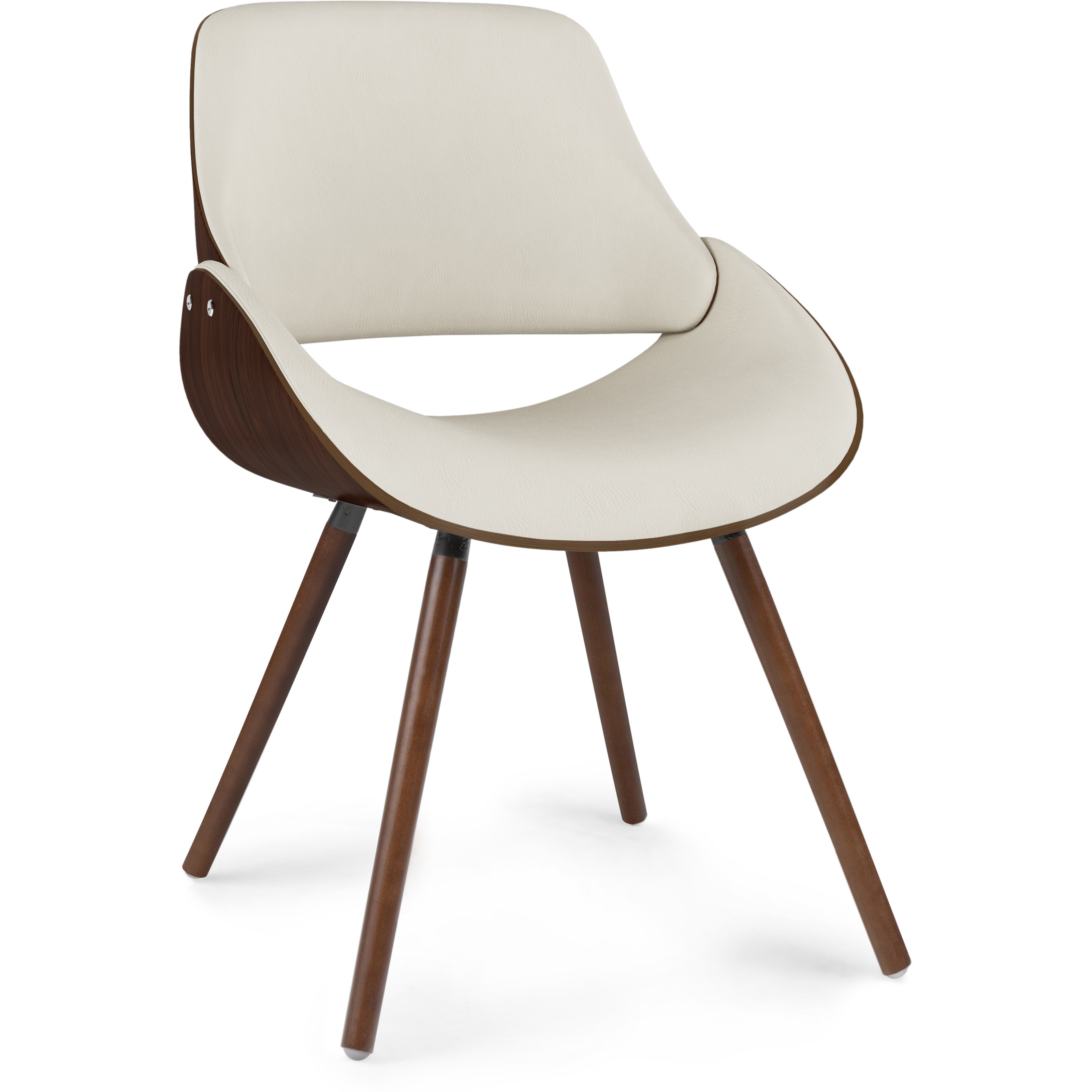 Malden Mid Century Modern Bentwood Dining Chair with Wood Back in Natural Woven Fabric