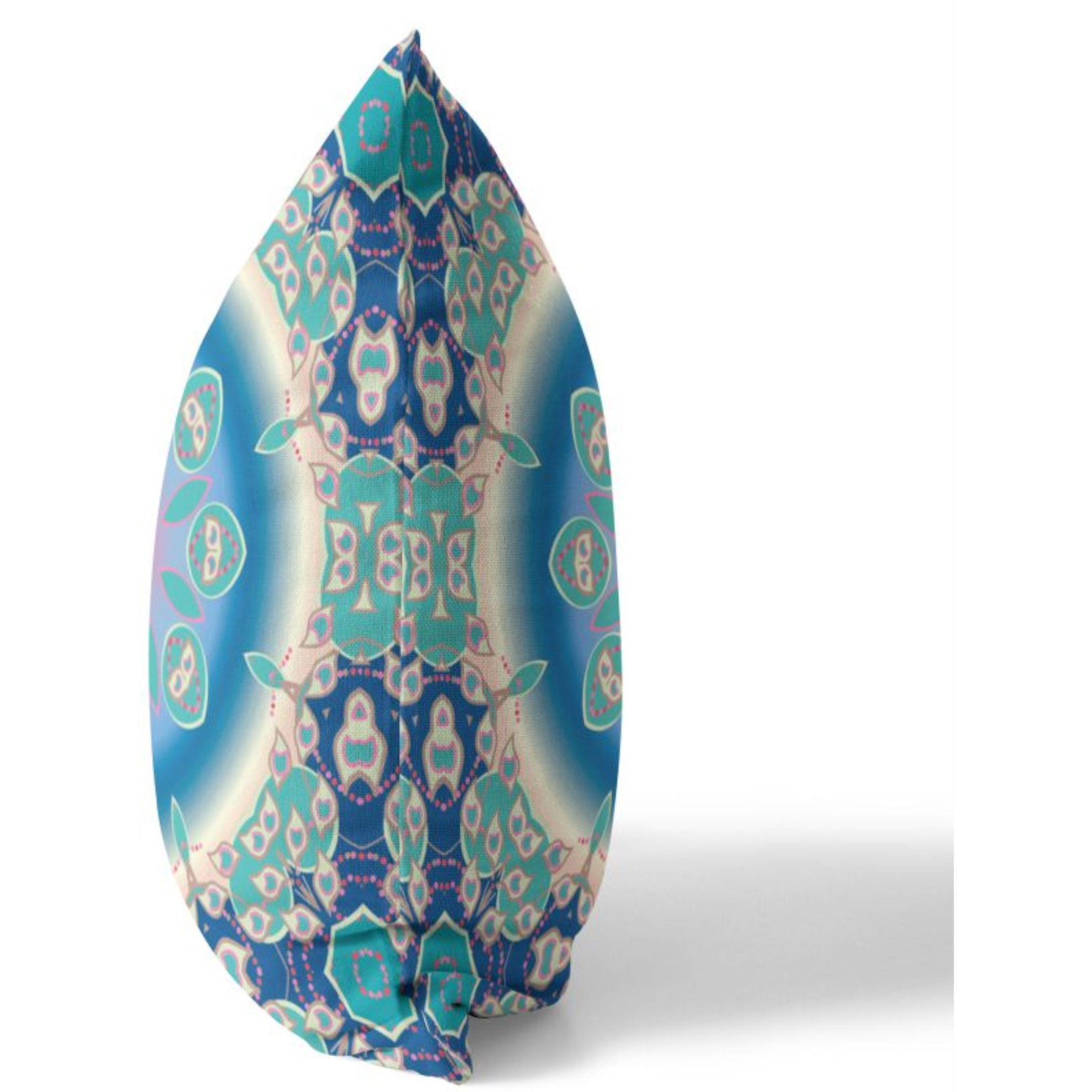 Jewel Circle Broadcloth Indoor Outdoor Pillow, Zippered, BlueTurq