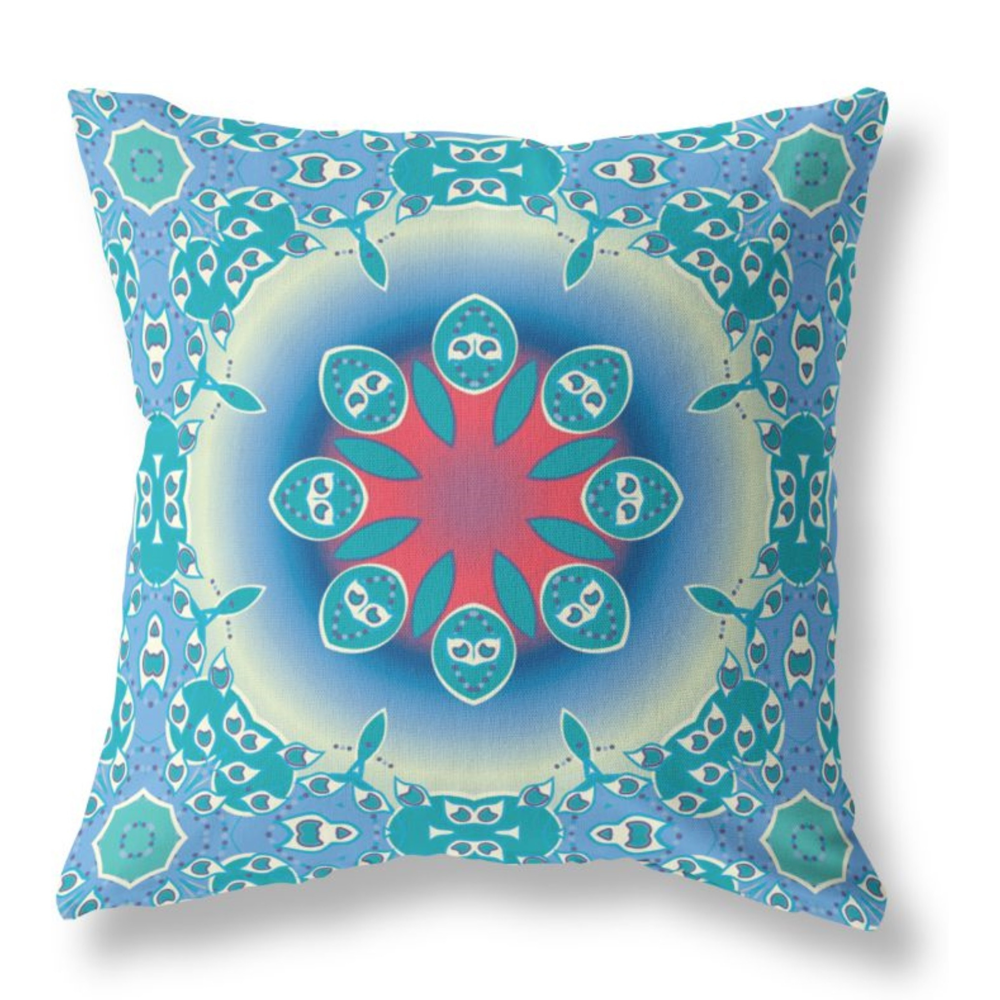 Jewel Circle Broadcloth Indoor Outdoor Pillow, Zippered, BlueRed