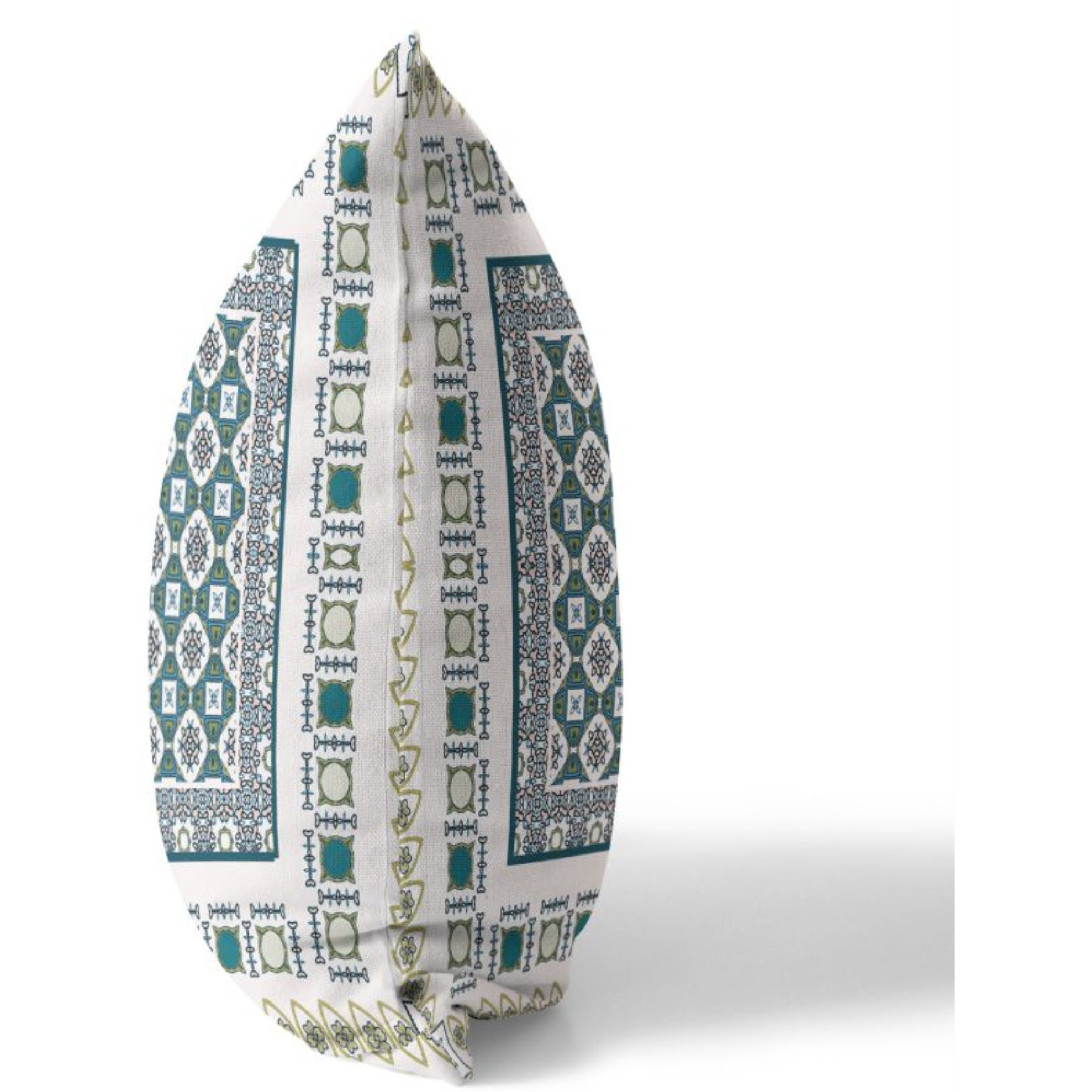 Floral Windows Broadcloth Indoor Outdoor Pillow, Zippered, WhiteGreen