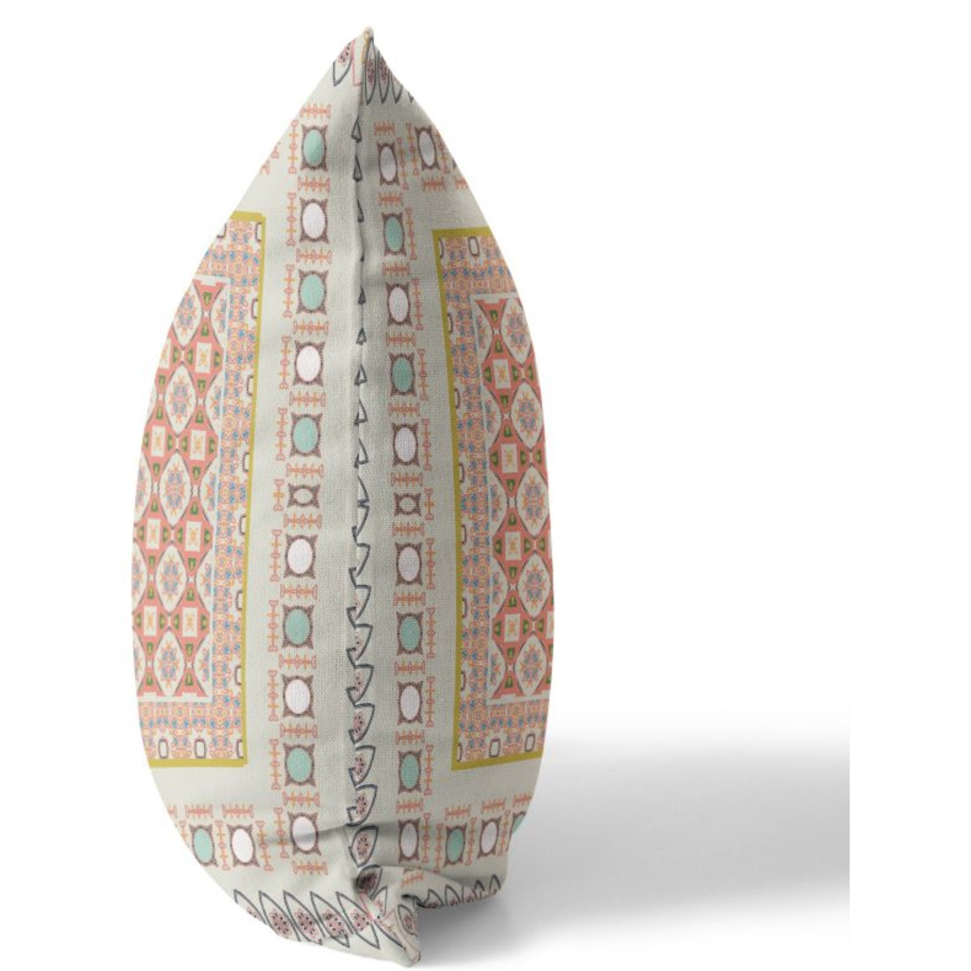 Floral Windows Broadcloth Indoor Outdoor Pillow, Zippered, OffWhiteOrange