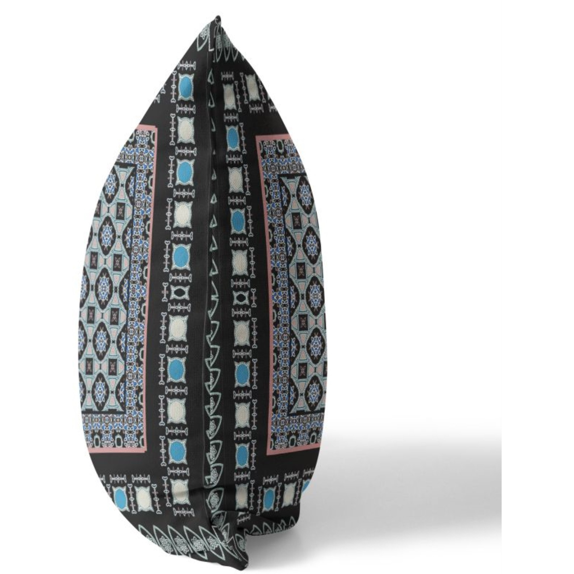 Floral Windows Broadcloth Indoor Outdoor Pillow, Zippered, BlackBlue